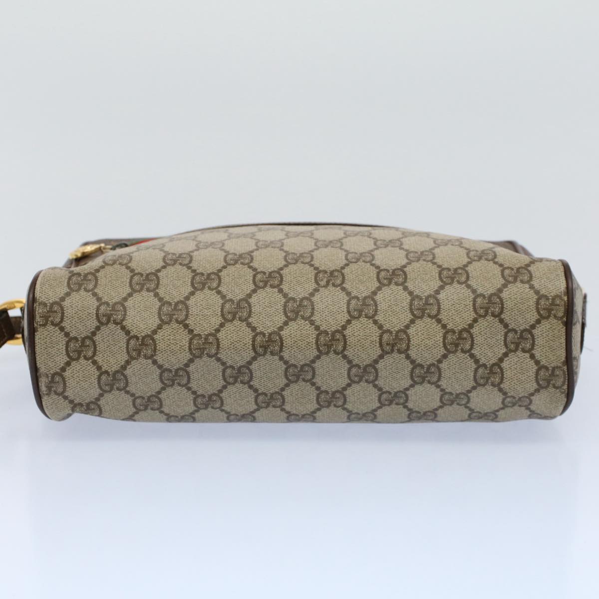 GUCCI GG Supreme Web Sherry Line Shoulder Bag Beige Red 119 02 088 54697