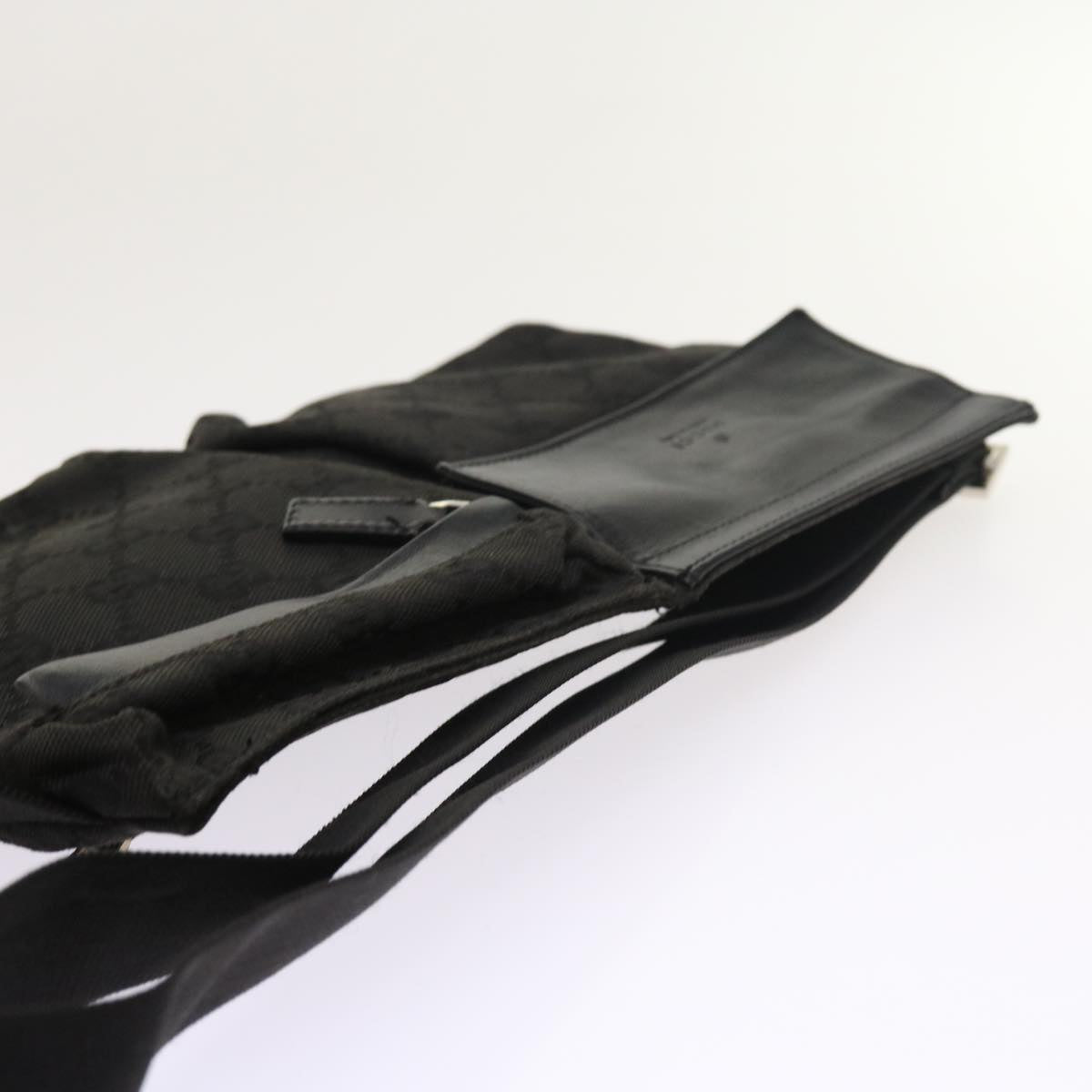 GUCCI GG Canvas Waist bag Leather Black 0181621 54701
