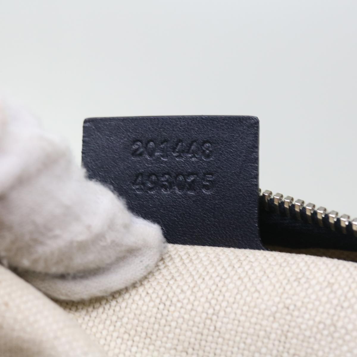 GUCCI GG Supreme Shoulder Bag PVC Leather Gray Navy 201448 54703