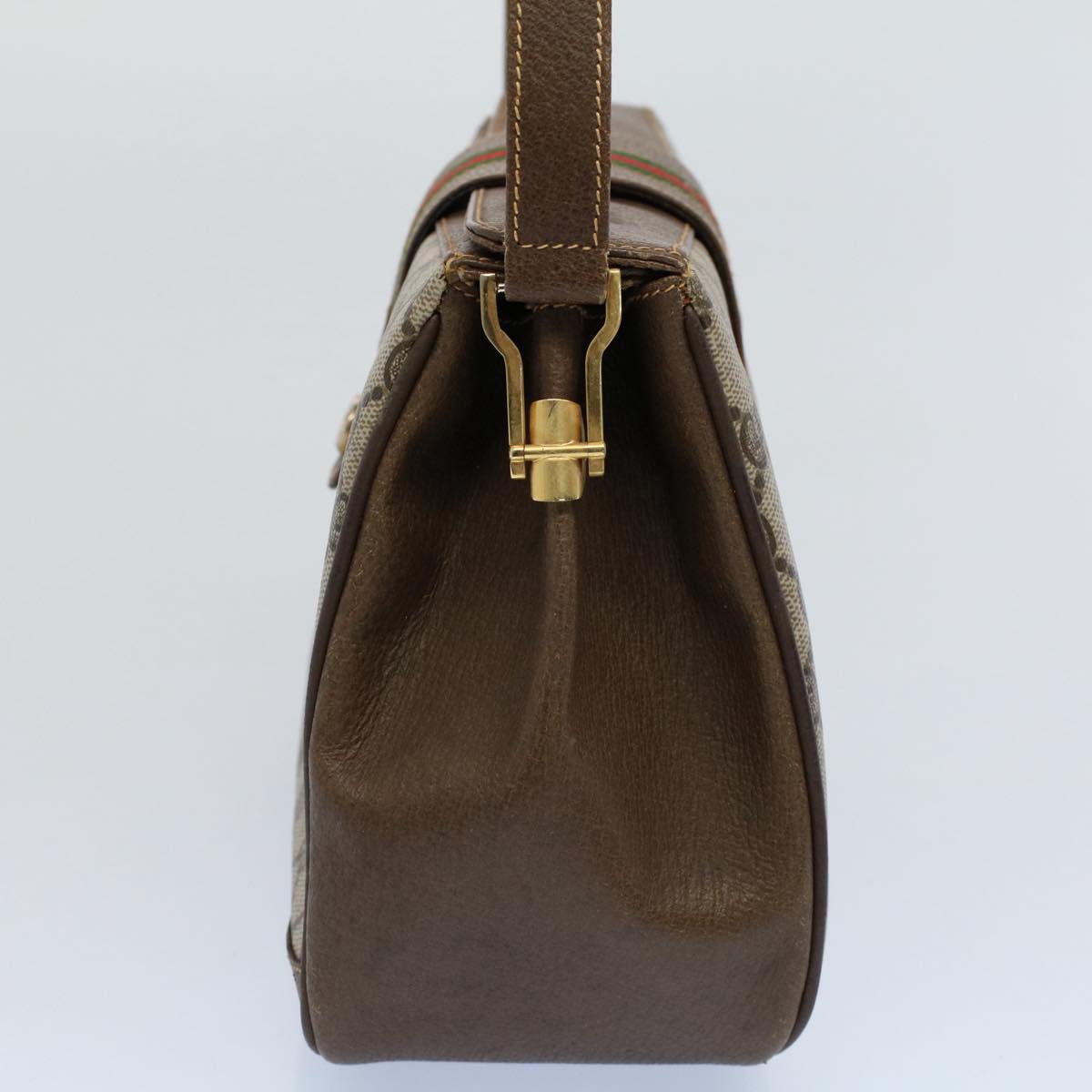 GUCCI GG Canvas Web Sherry Line Shoulder Bag Beige Red 116 02 076 54737