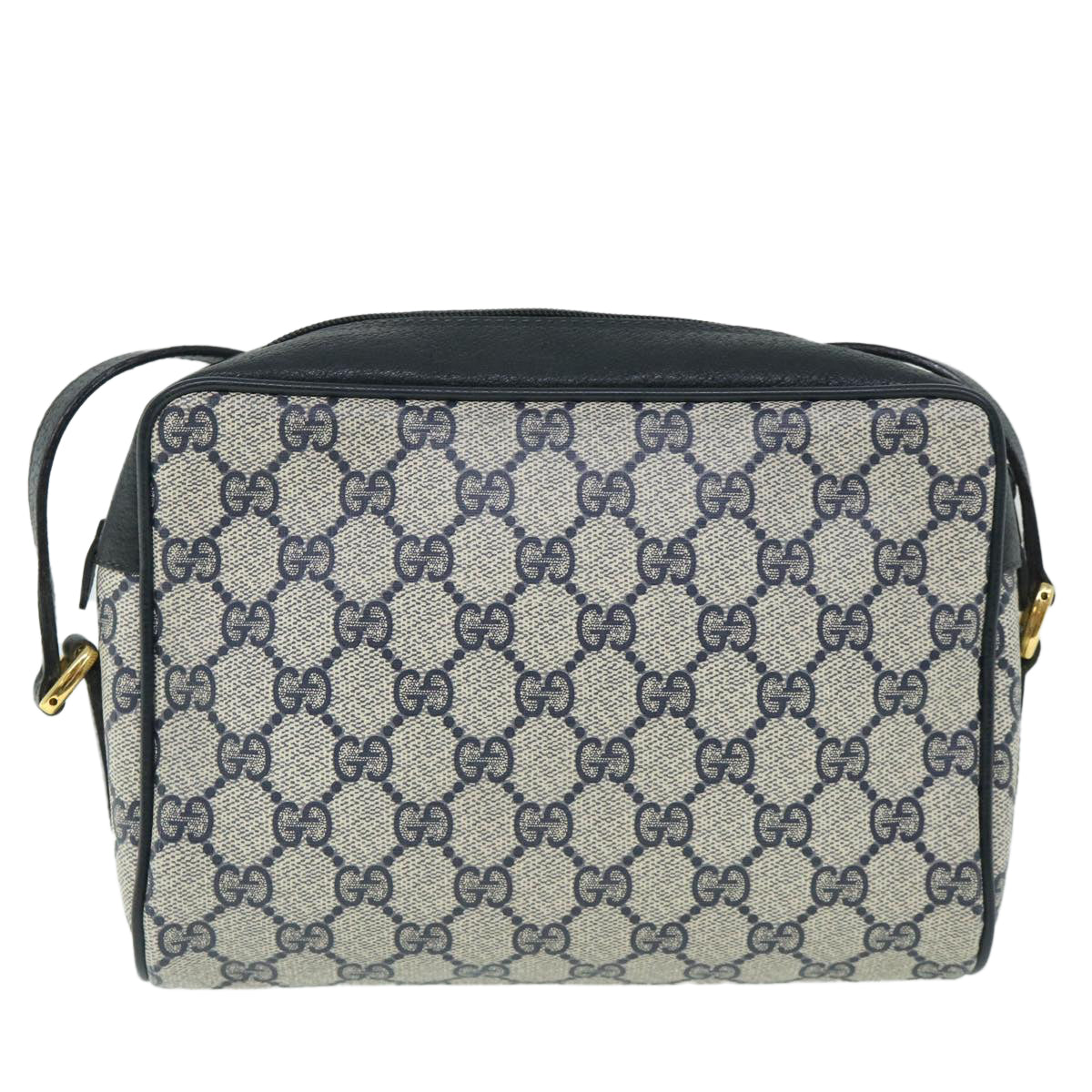GUCCI GG Canvas Sherry Line Shoulder Bag Gray Red Navy 119.02.087 54792