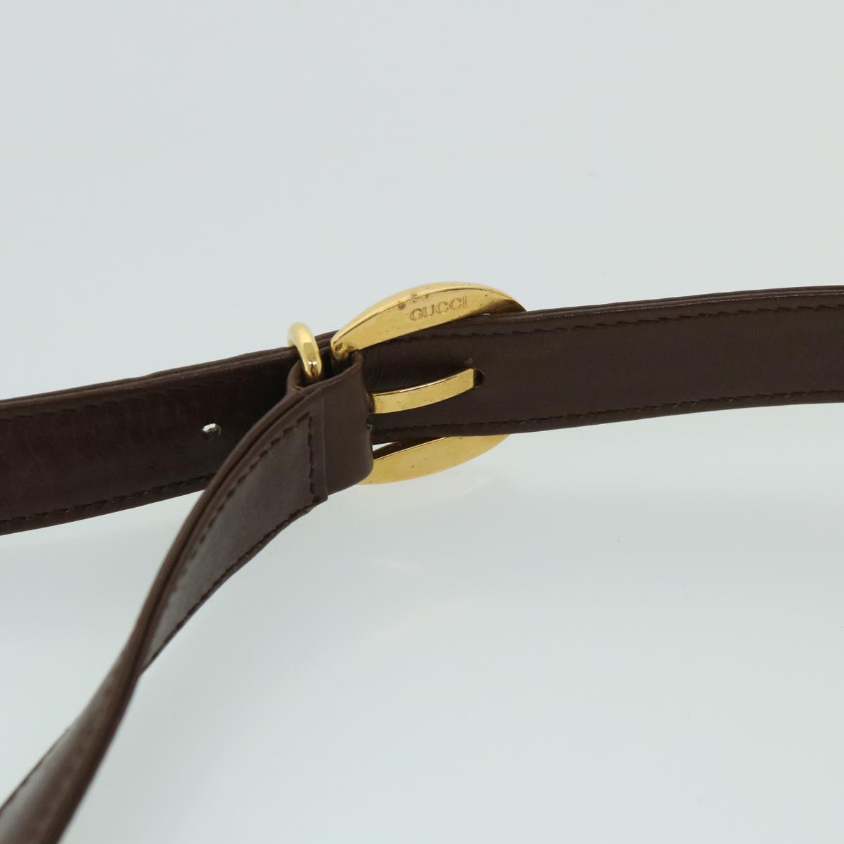 GUCCI Bamboo Shoulder Bag Leather Brown 54841