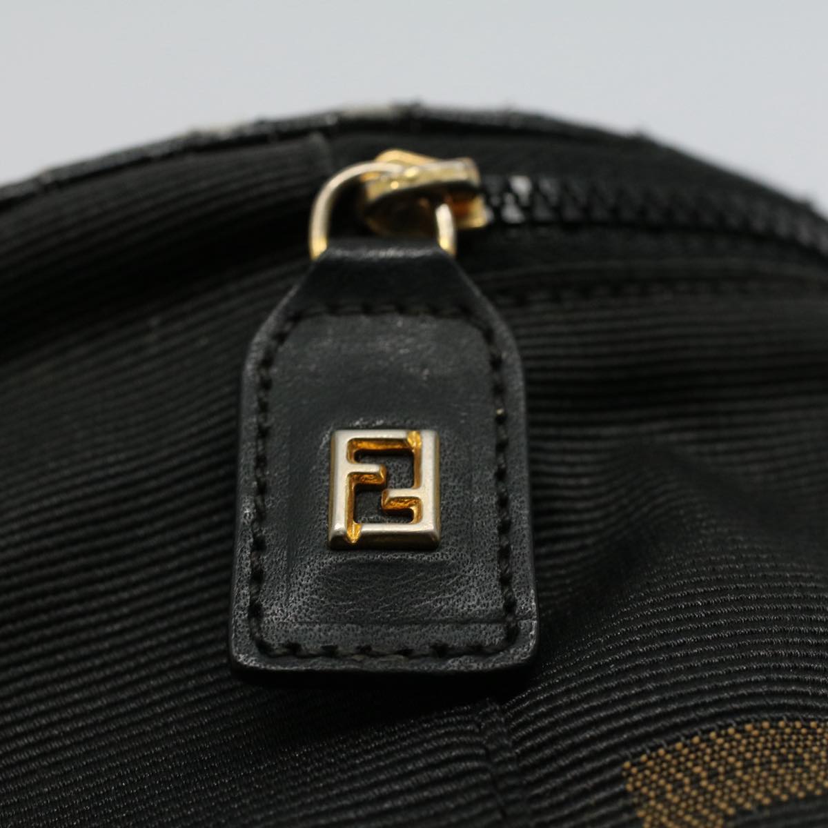 FENDI Vanity Cosmetic Pouch Canvas Black 54858