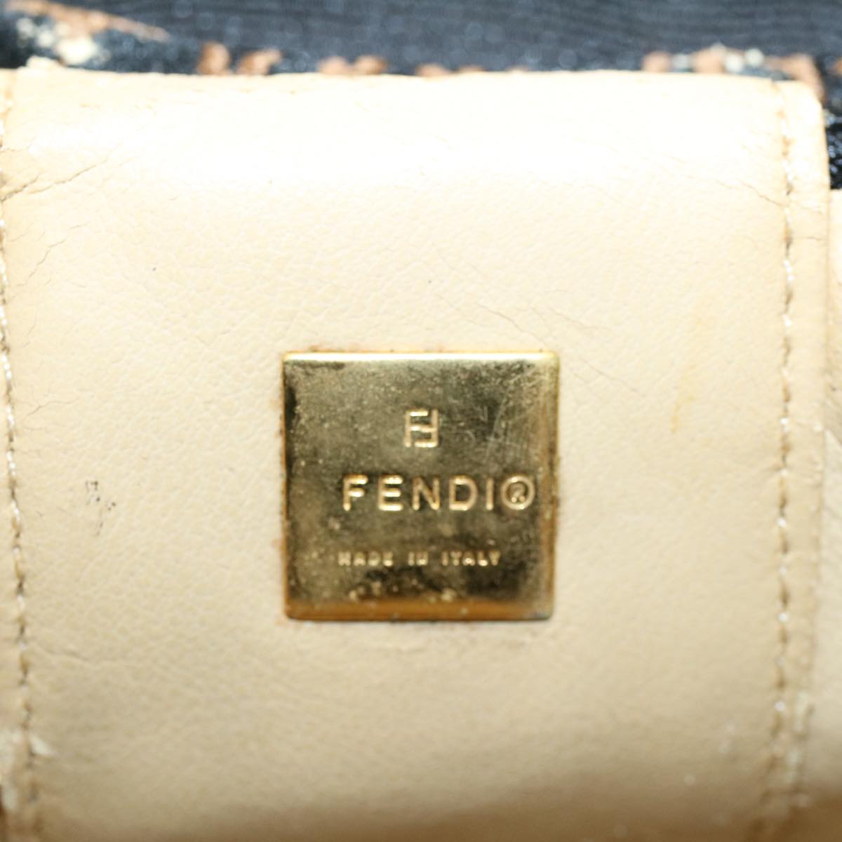 FENDI Vanity Cosmetic Pouch Canvas Black 54858
