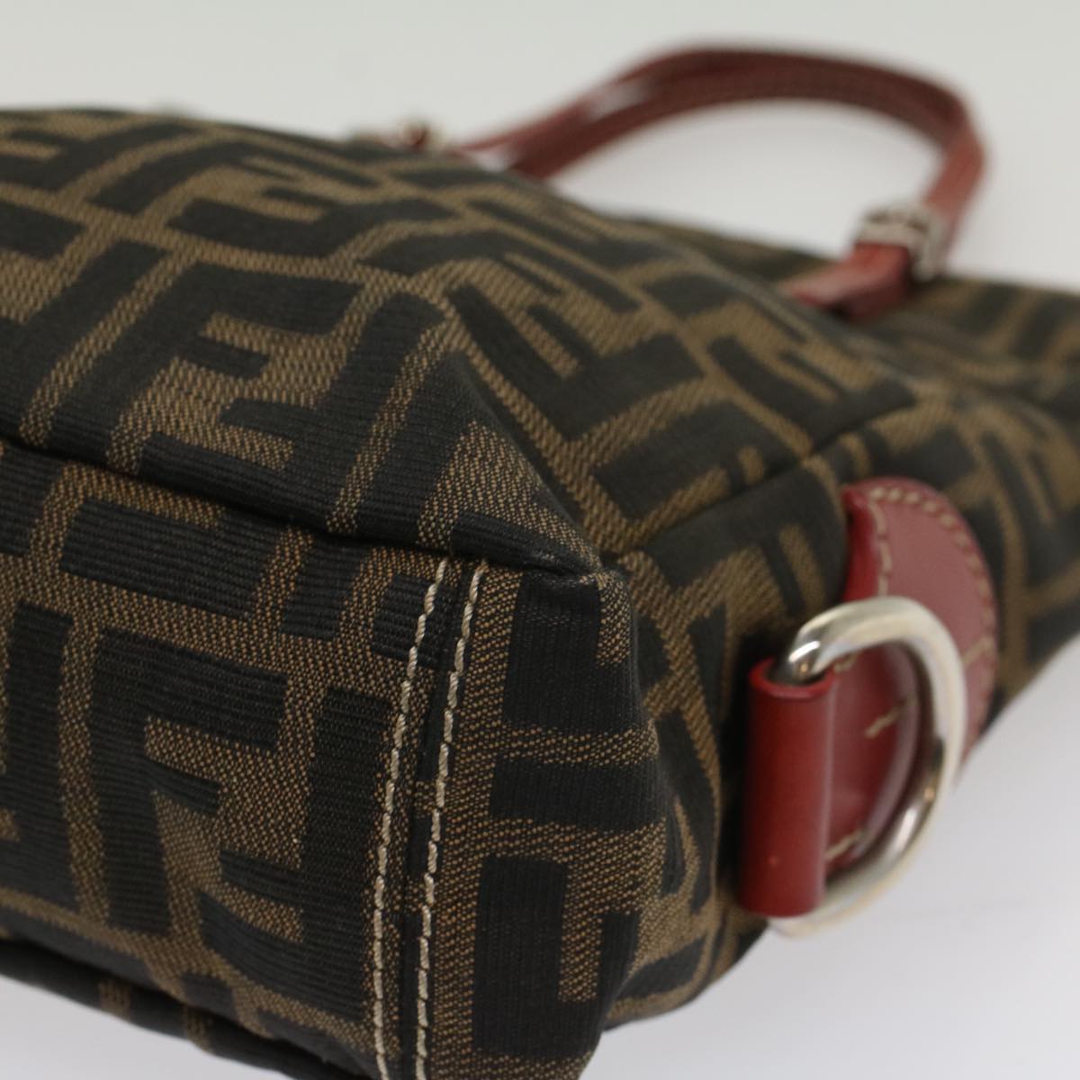 FENDI Zucca Canvas Hand Bag Brown 54860
