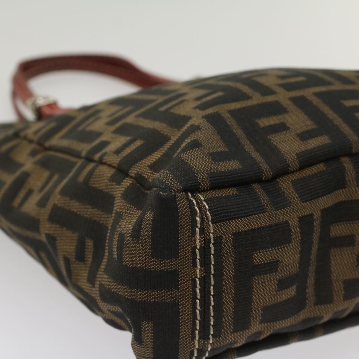 FENDI Zucca Canvas Hand Bag Brown 54860