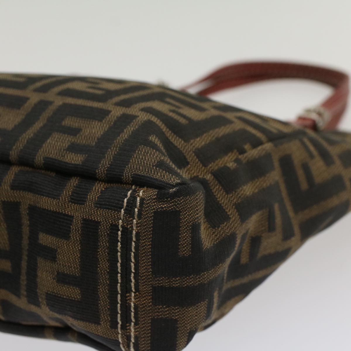 FENDI Zucca Canvas Hand Bag Brown 54860