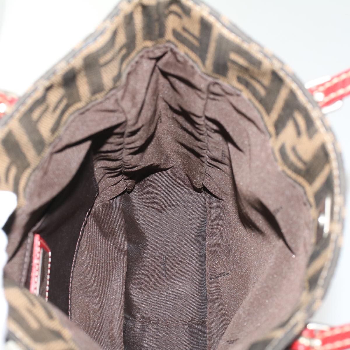 FENDI Zucca Canvas Hand Bag Brown 54860