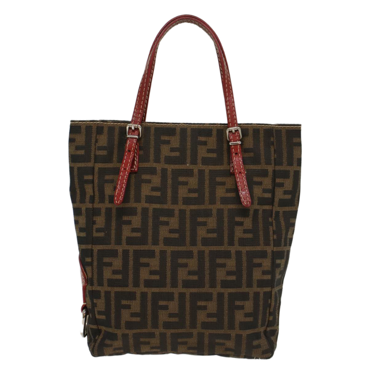 FENDI Zucca Canvas Hand Bag Brown 54860