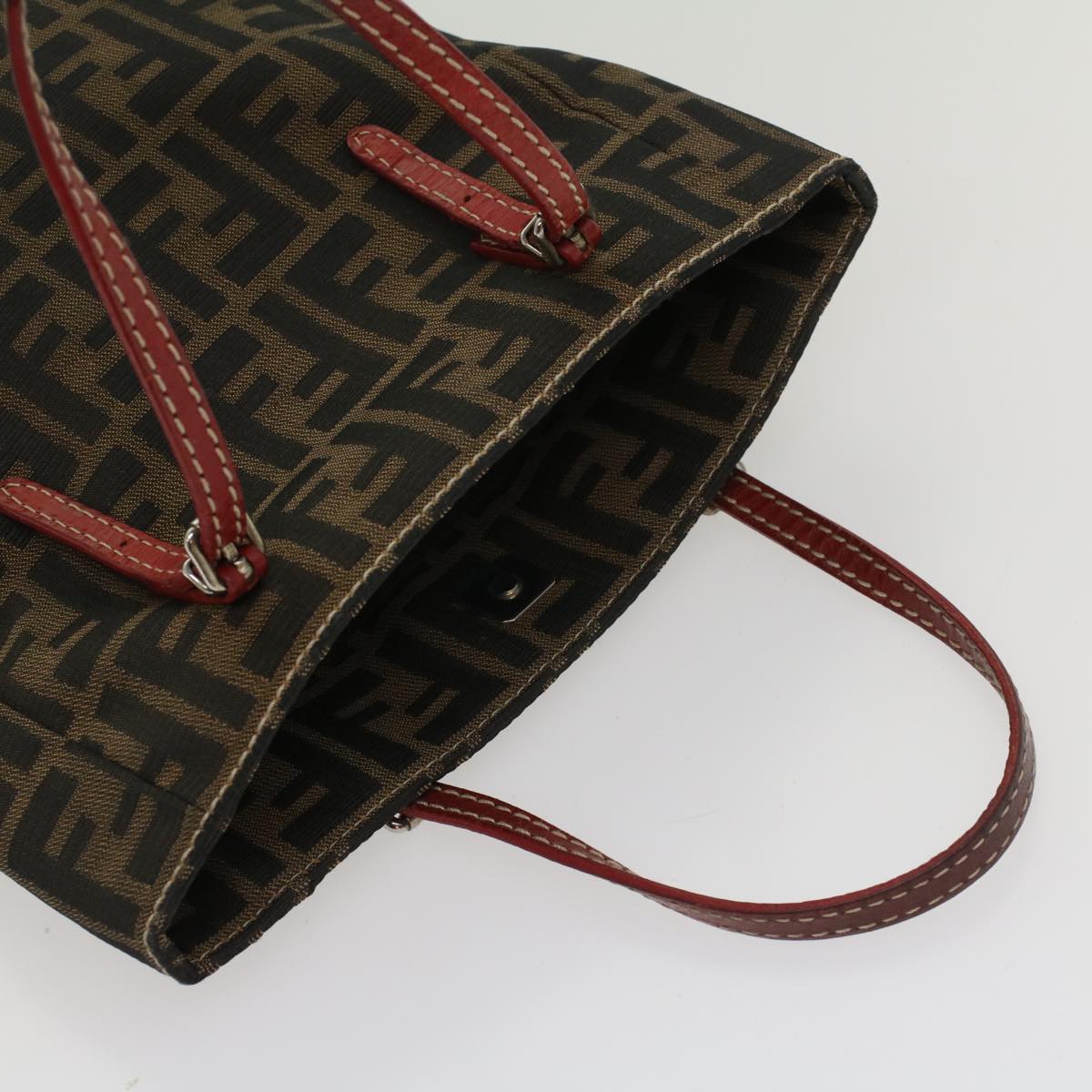 FENDI Zucca Canvas Hand Bag Brown 54860