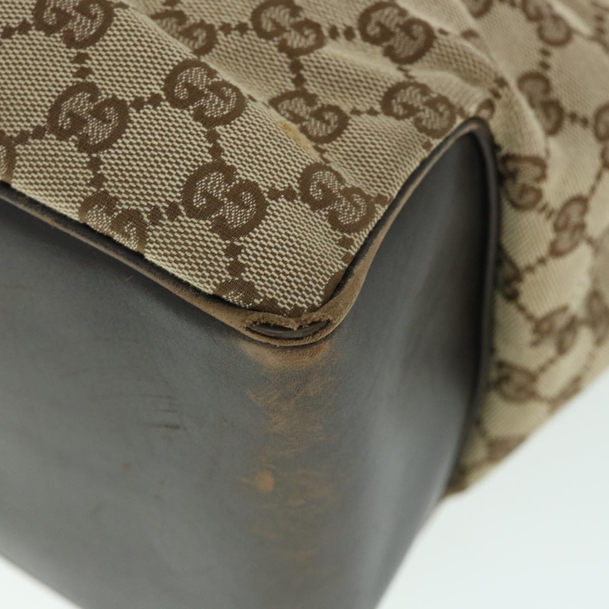 GUCCI GG Canvas Tote Bag Beige Brown 109141 54873