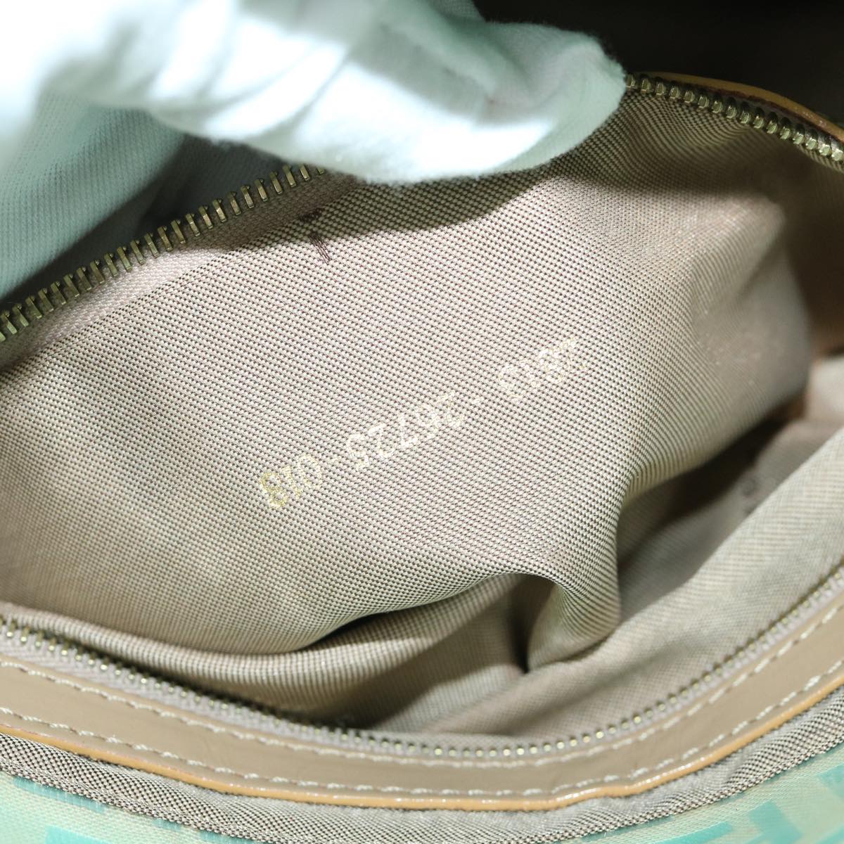 FENDI Zucchino Canvas Mamma Baguette Shoulder Bag Coated Canvas Blue 54889