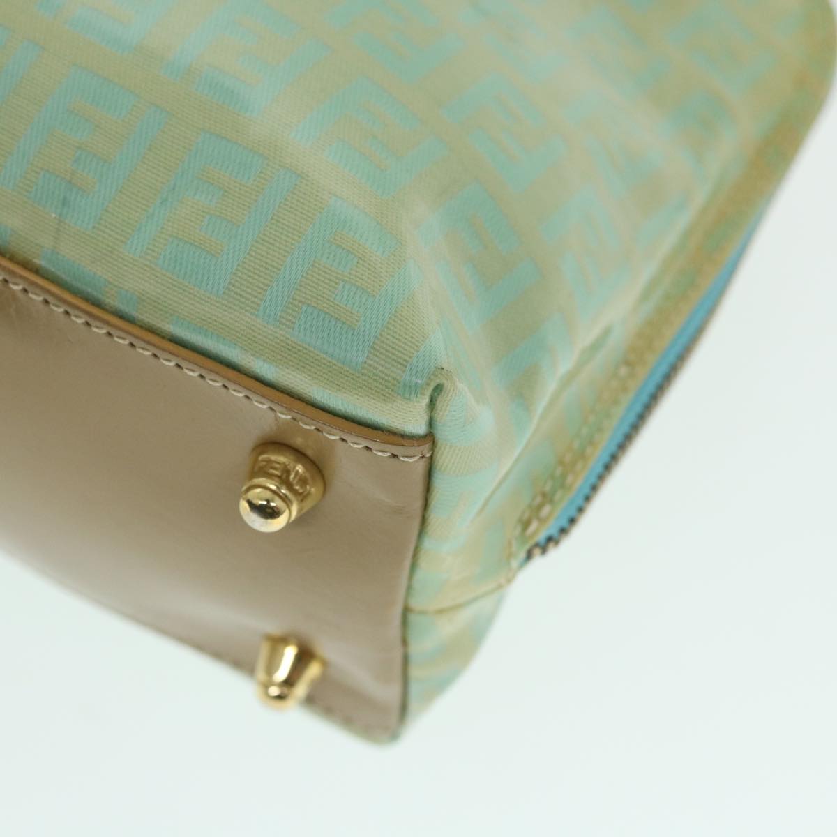 FENDI Zucchino Canvas Shoulder Bag Coated Canvas Blue 54908