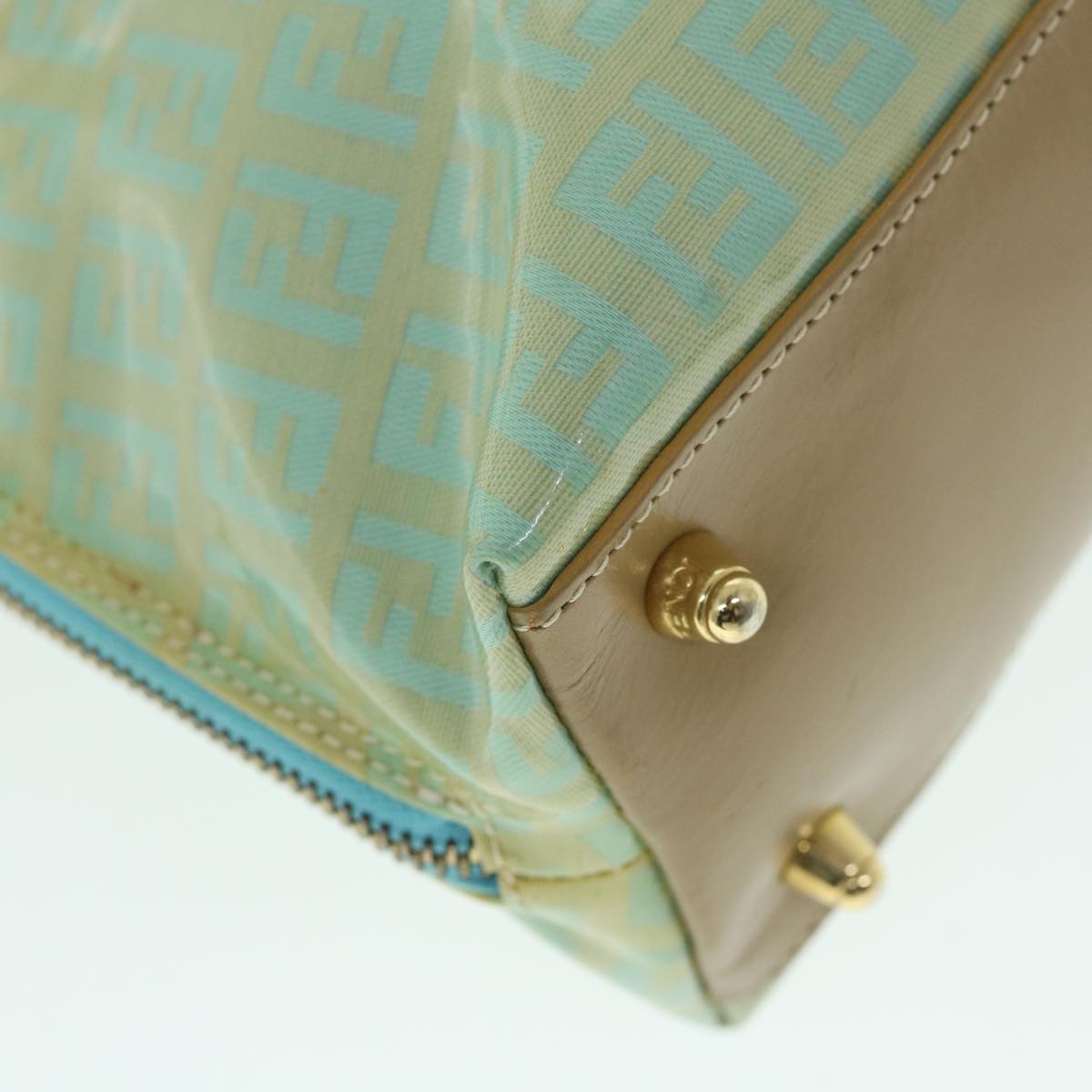 FENDI Zucchino Canvas Shoulder Bag Coated Canvas Blue 54908
