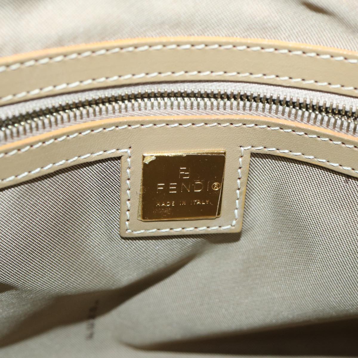 FENDI Zucchino Canvas Shoulder Bag Coated Canvas Blue 54908