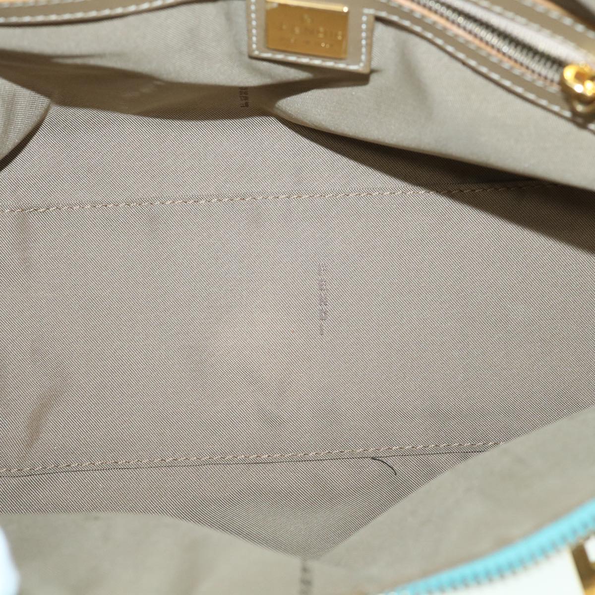 FENDI Zucchino Canvas Shoulder Bag Coated Canvas Blue 54908