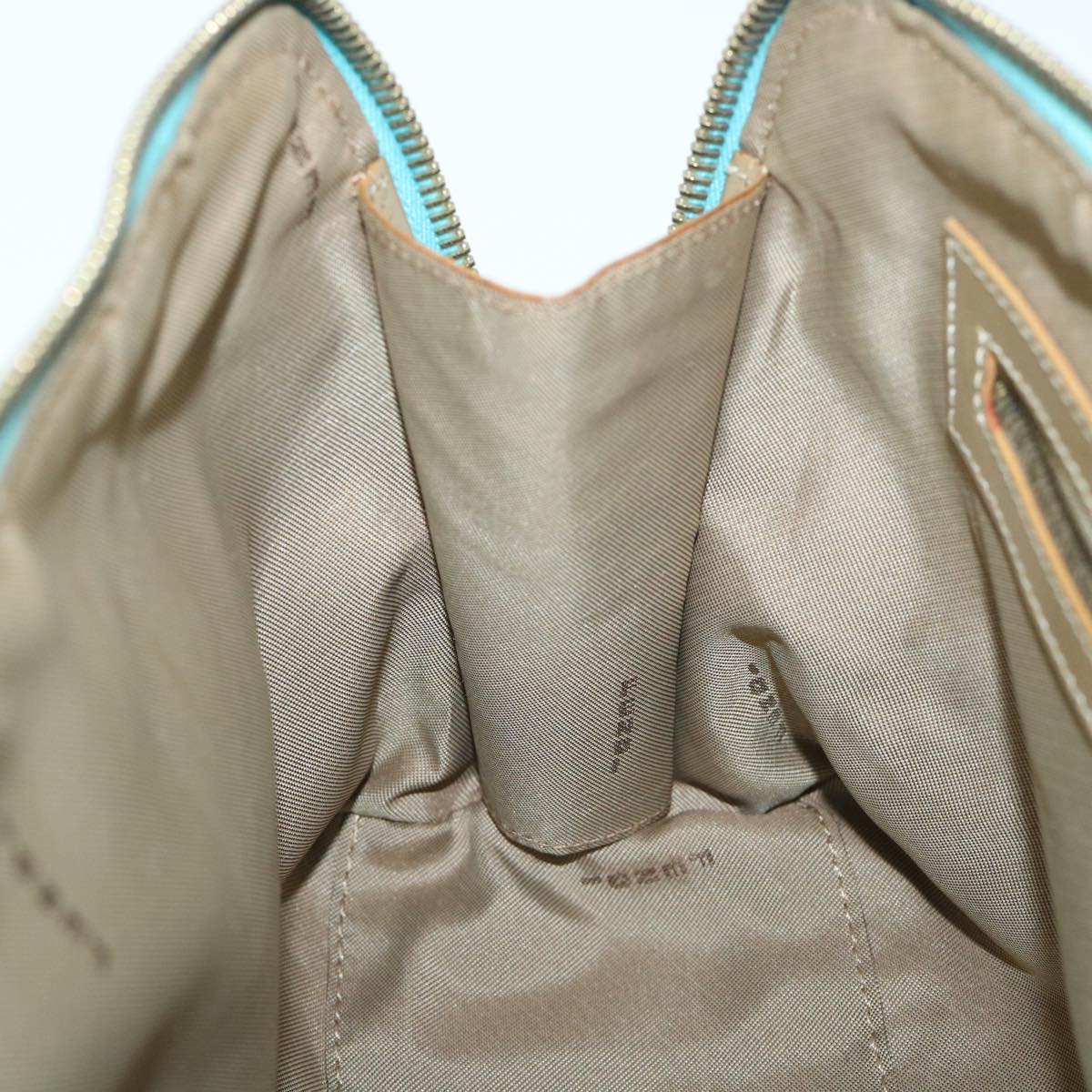 FENDI Zucchino Canvas Shoulder Bag Coated Canvas Blue 54908