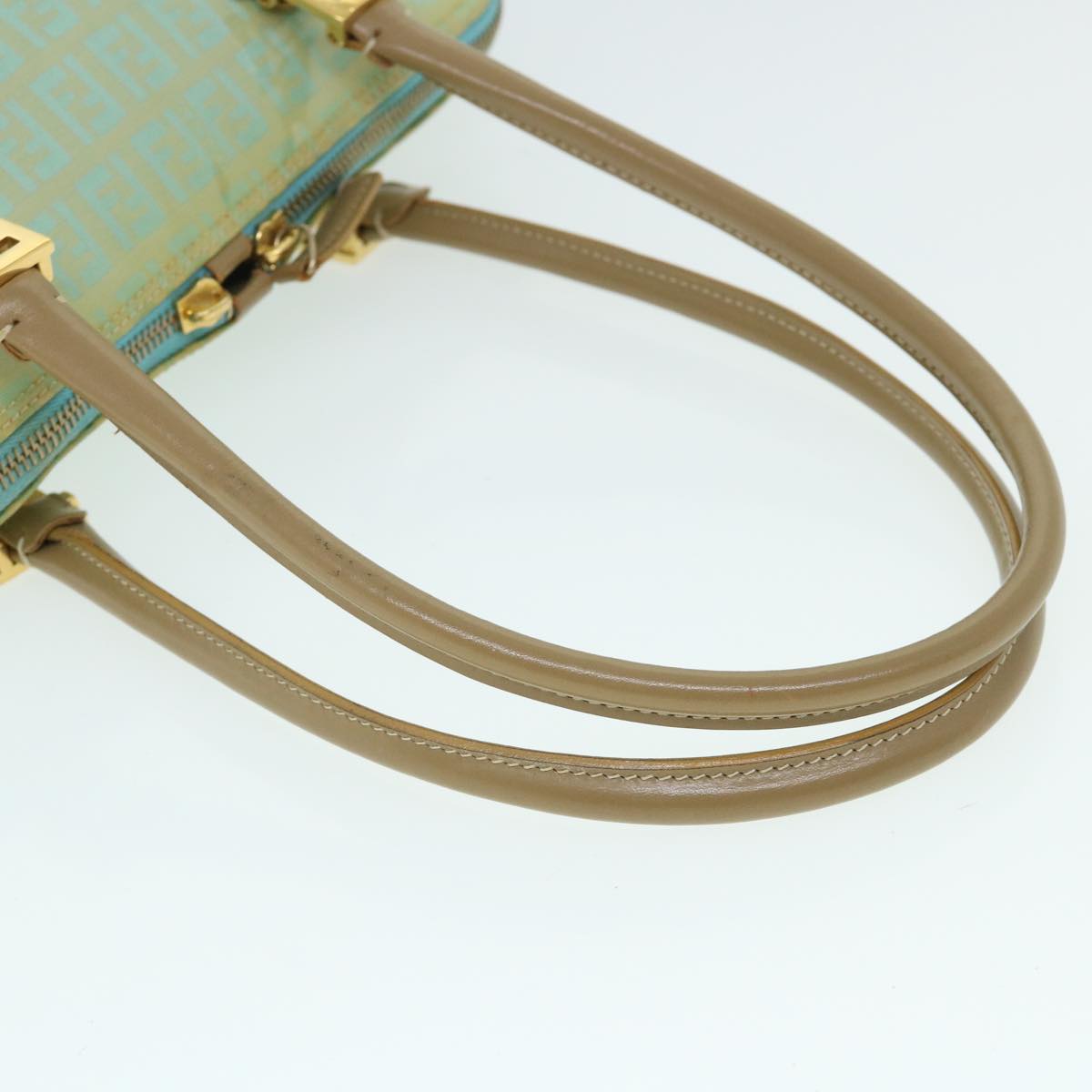 FENDI Zucchino Canvas Shoulder Bag Coated Canvas Blue 54908