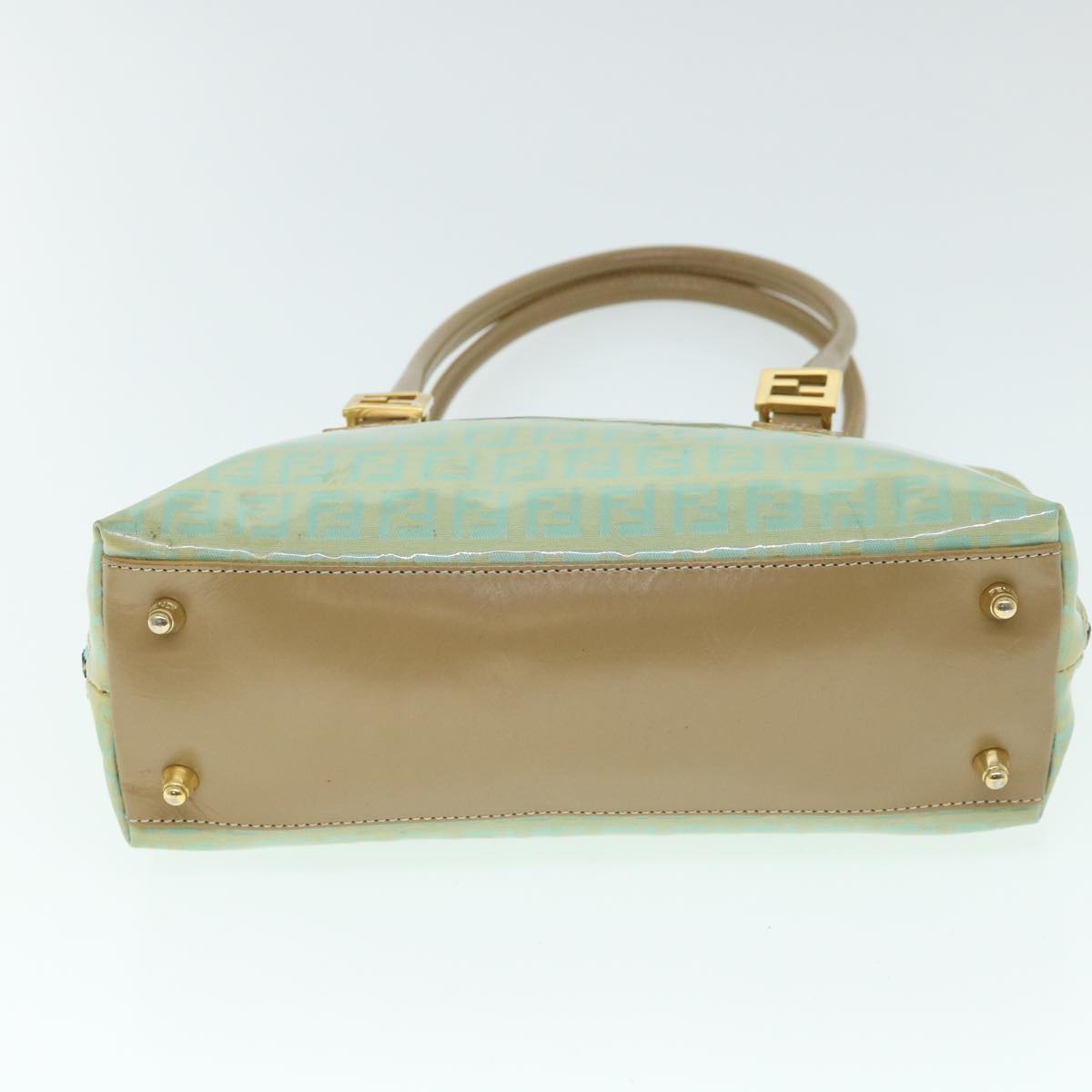 FENDI Zucchino Canvas Shoulder Bag Coated Canvas Blue 54908