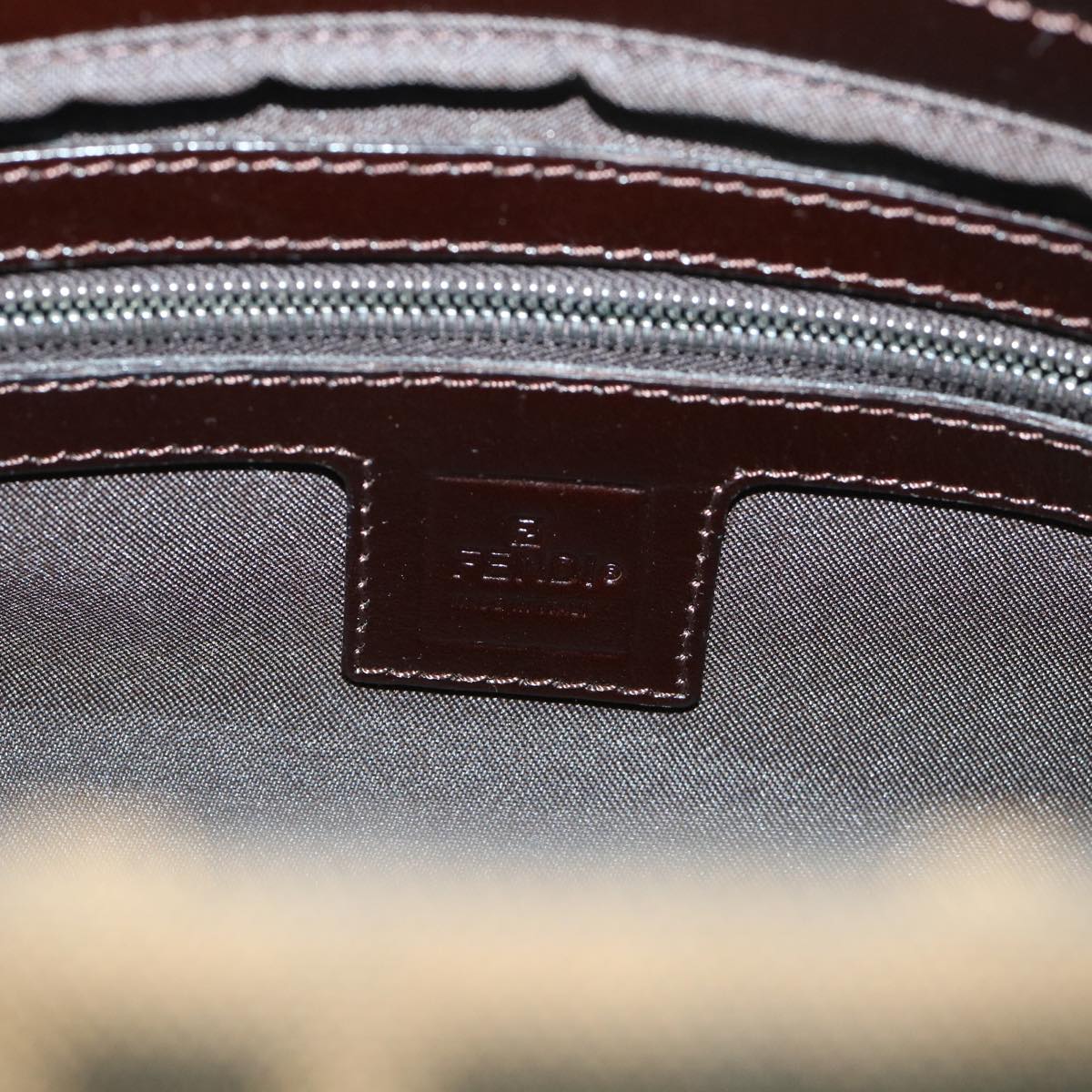 FENDI Zucca Canvas Mamma Baguette Shoulder Bag Black Brown 54960