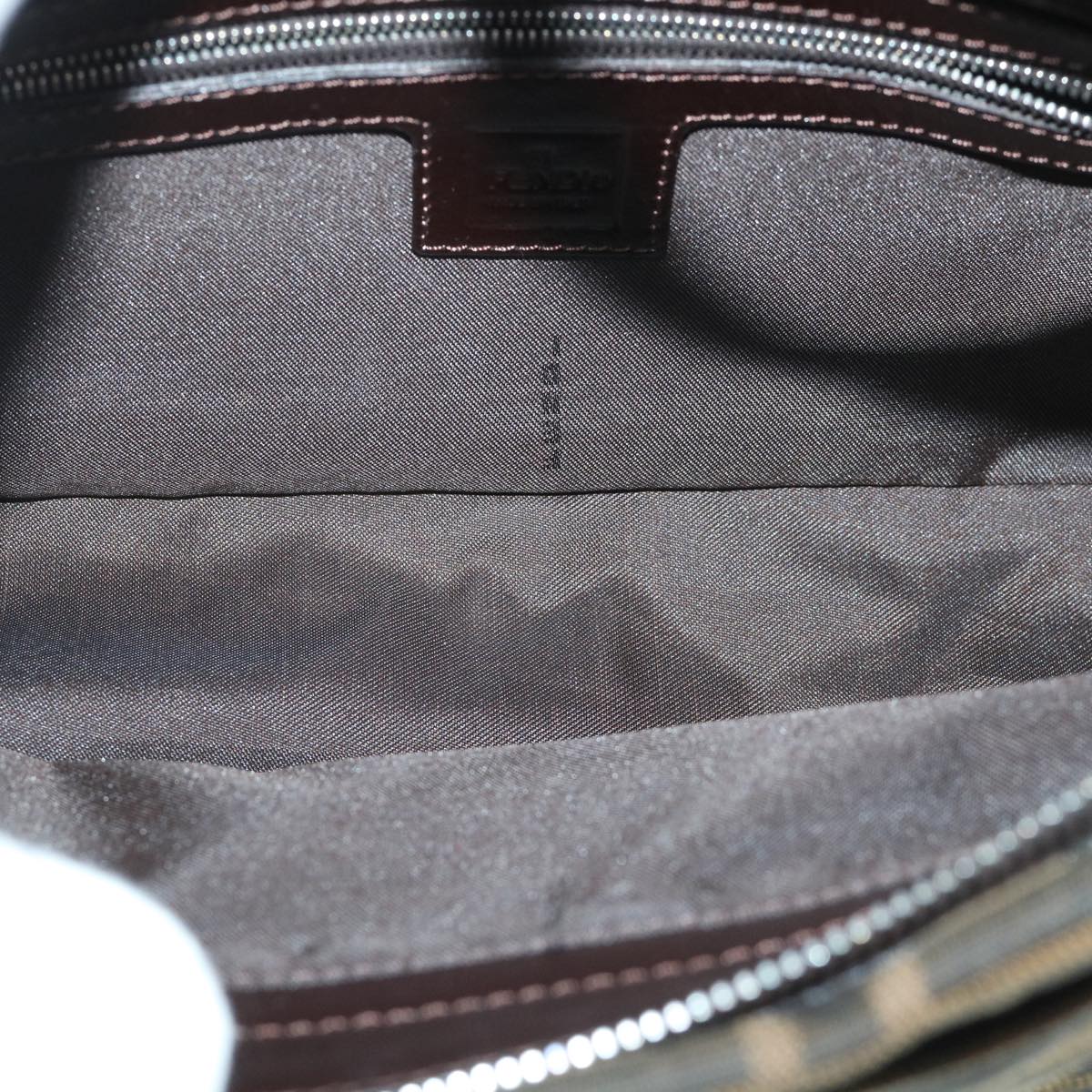FENDI Zucca Canvas Mamma Baguette Shoulder Bag Black Brown 54960