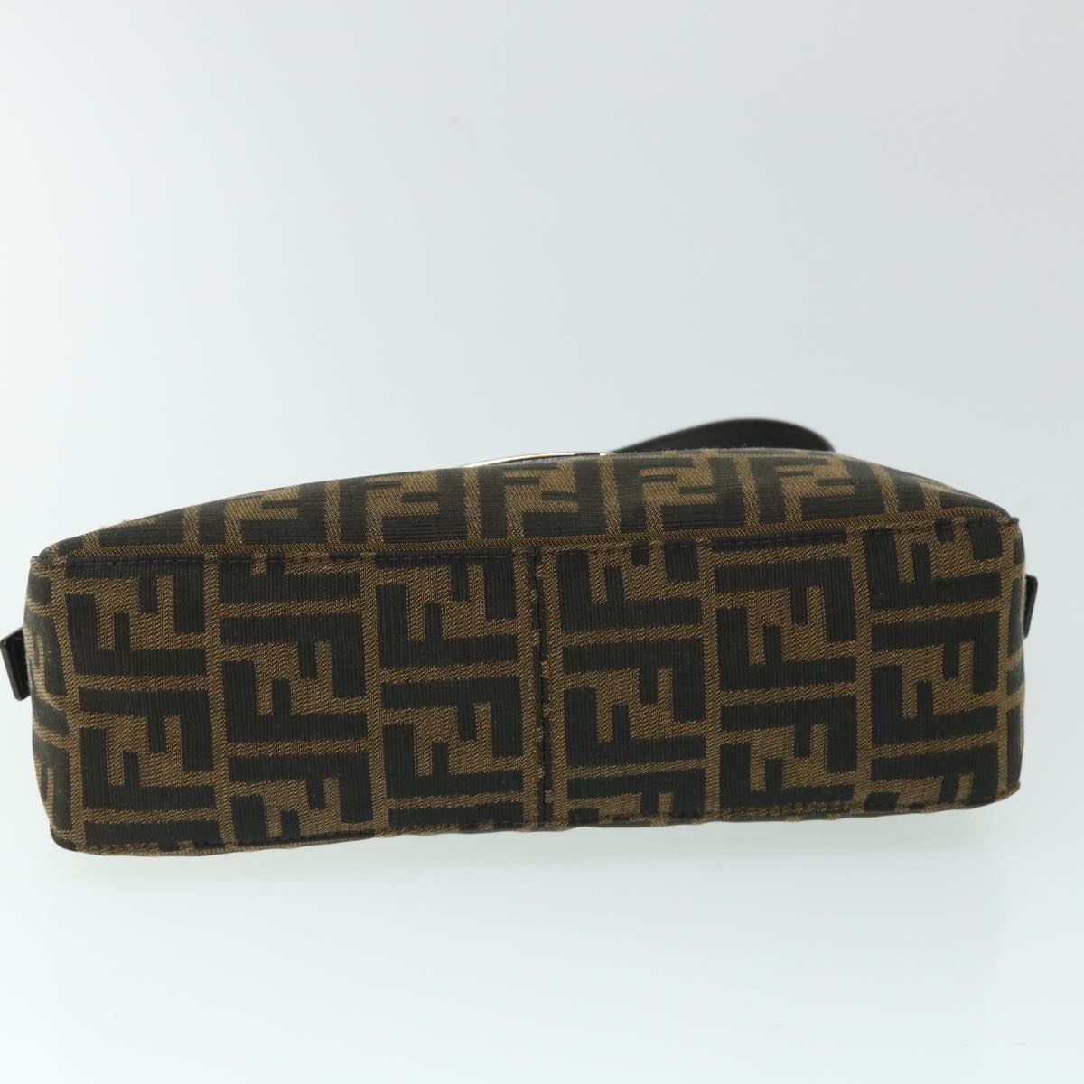 FENDI Zucca Canvas Mamma Baguette Shoulder Bag Black Brown 54960