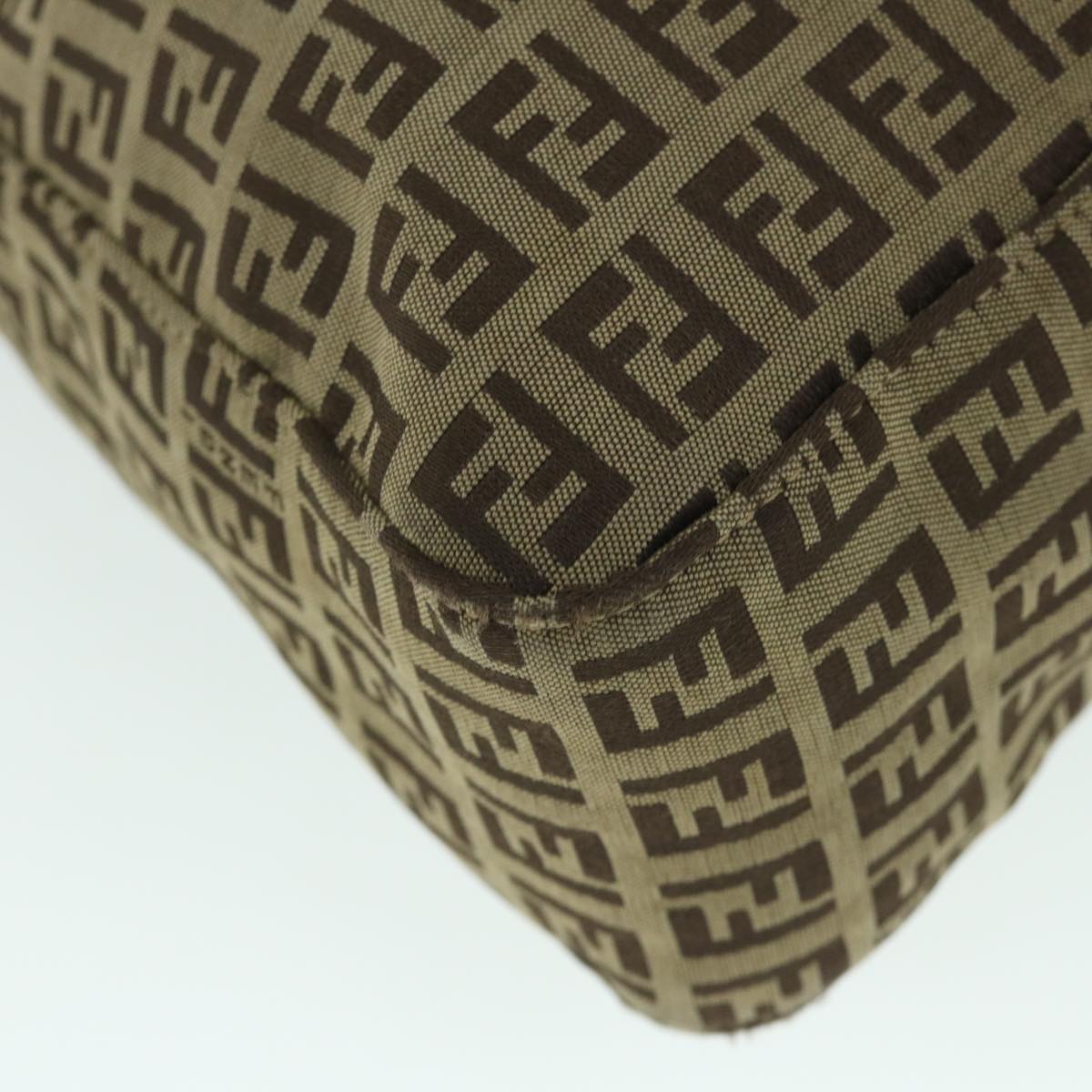 FENDI Zucchino Canvas Mamma Baguette Shoulder Bag Brown 54964
