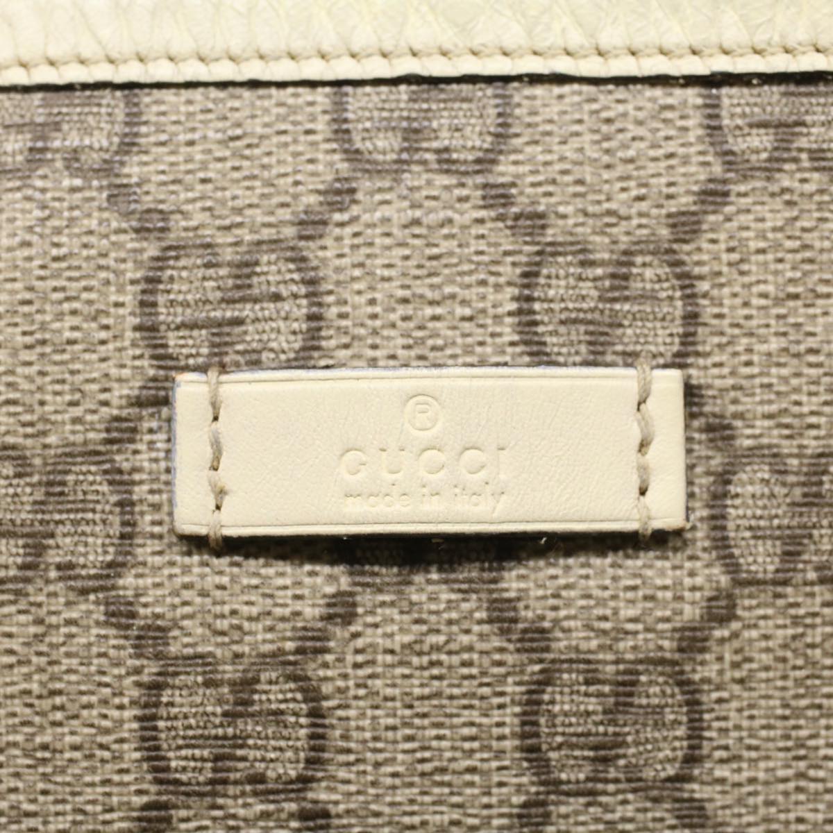 GUCCI GG Canvas Tote Bag PVC Leather Beige 223668 54967