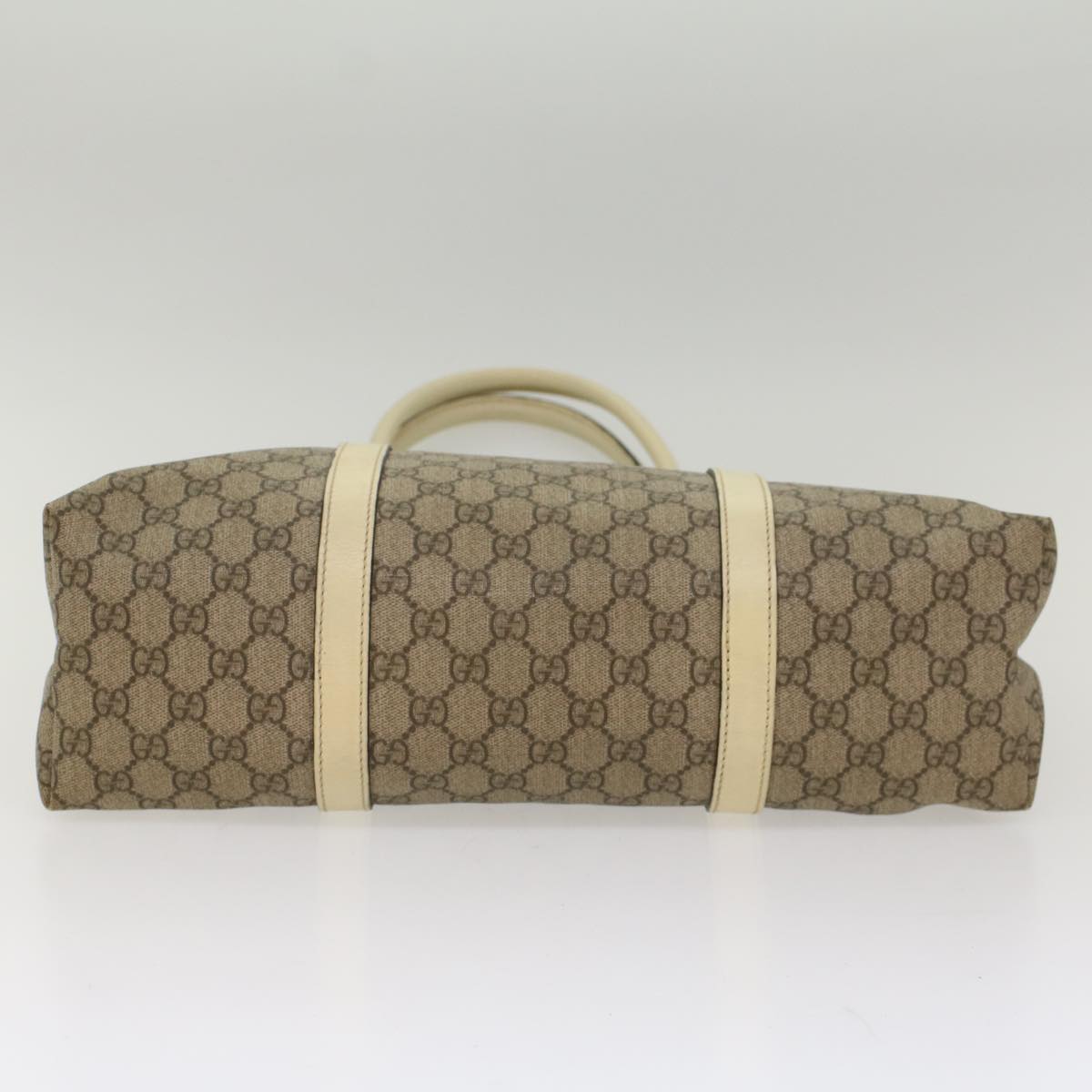 GUCCI GG Canvas Tote Bag PVC Leather Beige 223668 54967