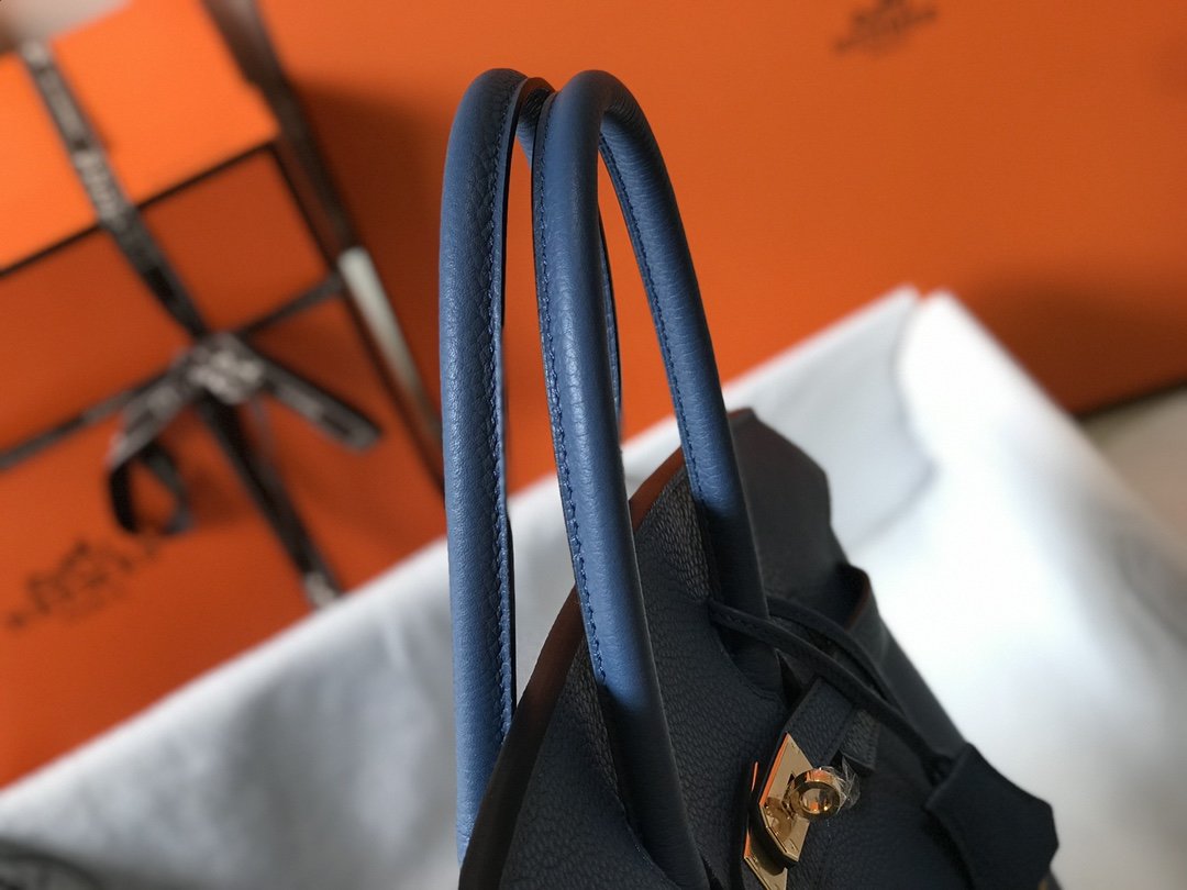 GLAMI Birkin Blue For Women Gold-Toned Hardware 11in/30cm