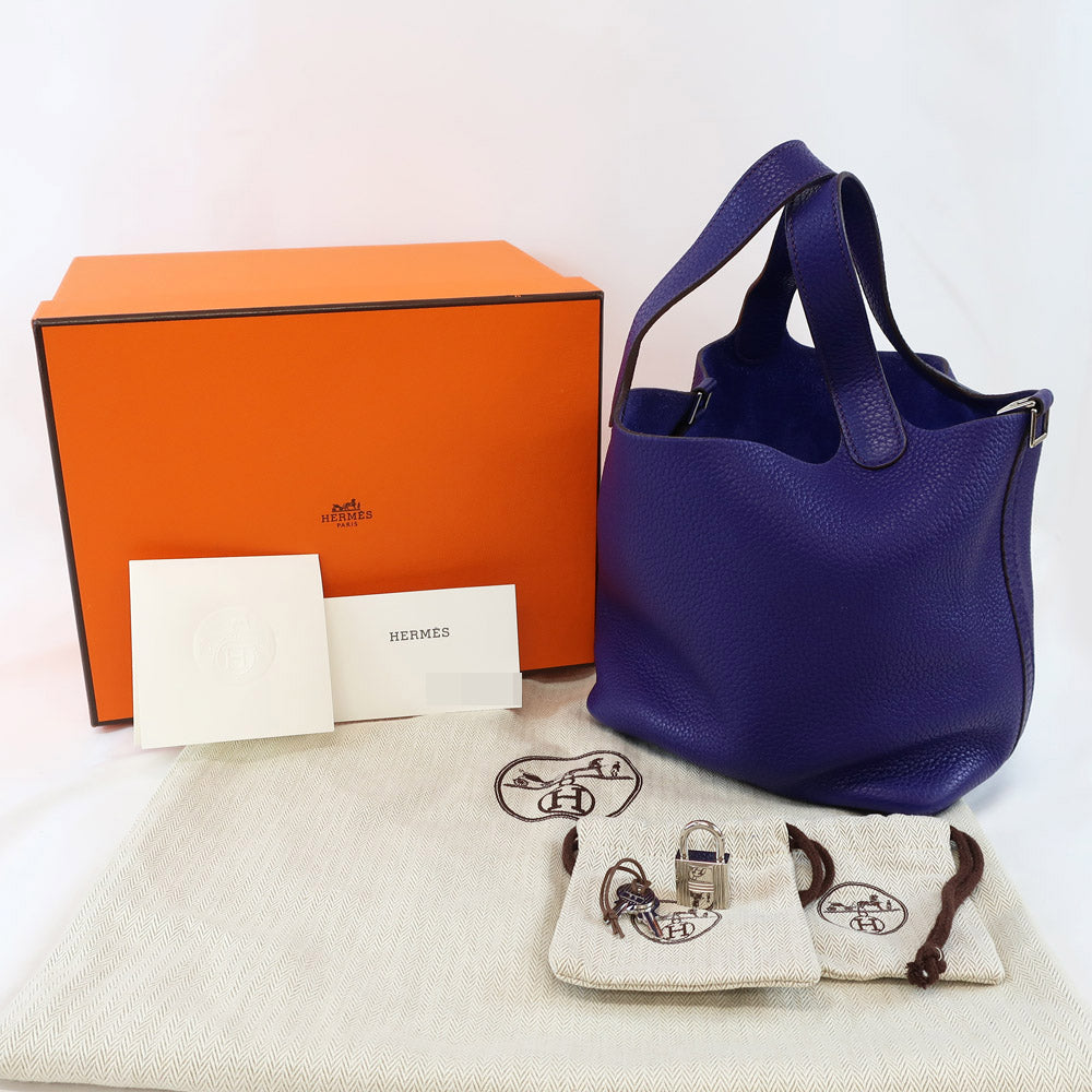 HERMES Hermes Picotin Lock PM  NÃƒÂ¥Ã‹â€ Ã‚Â» 2010 manufactured  Pearl Silver   Clemence Handbag