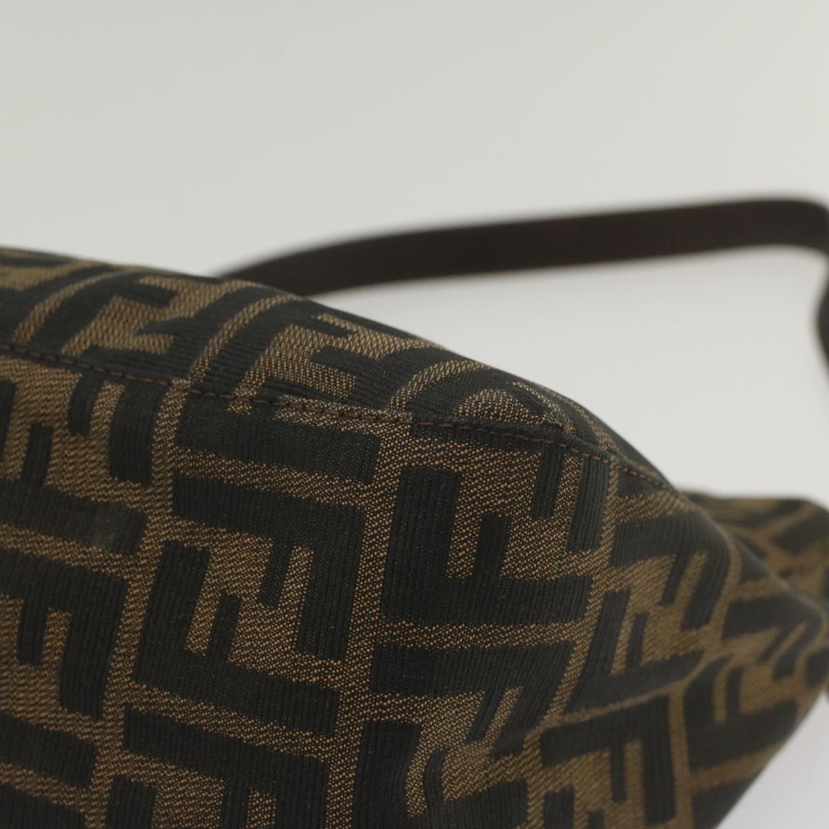 FENDI Zucca Canvas Mamma Baguette Shoulder Bag Brown Black 55001