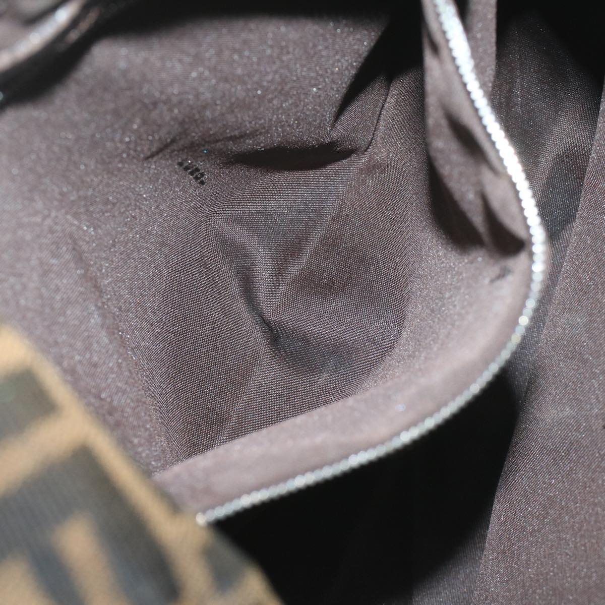 FENDI Zucca Canvas Mamma Baguette Shoulder Bag Brown Black 55001