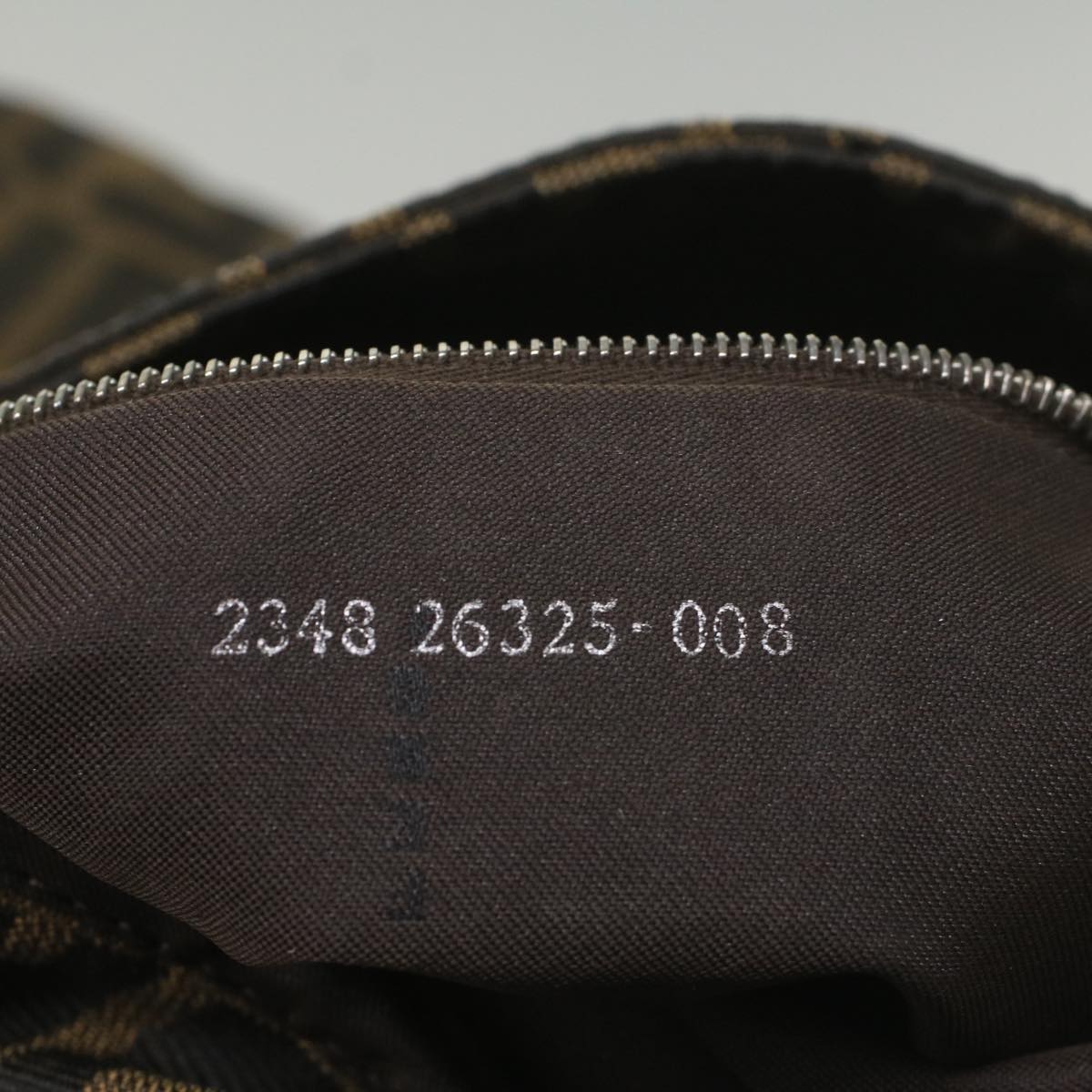 FENDI Zucca Canvas Mamma Baguette Shoulder Bag Brown Black 55001