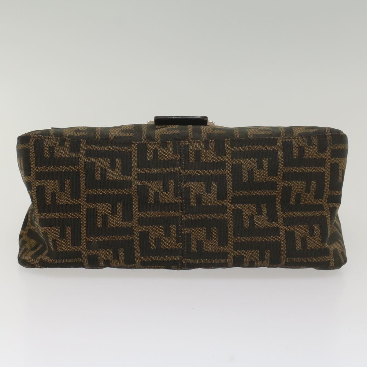 FENDI Zucca Canvas Mamma Baguette Shoulder Bag Brown Black 55001