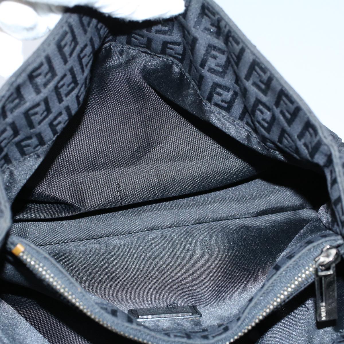 FENDI Zucchino Canvas Hand Bag Black 55024