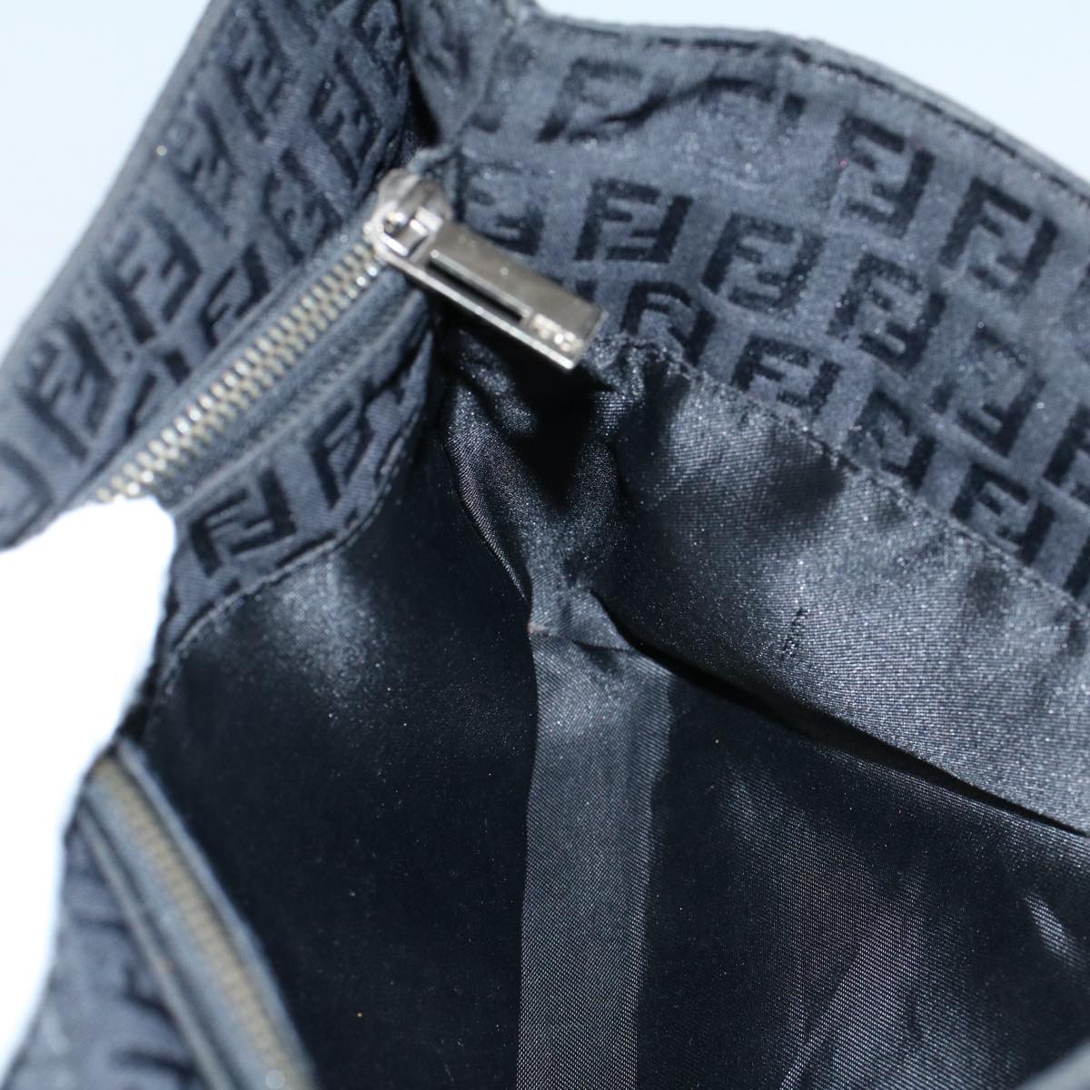 FENDI Zucchino Canvas Hand Bag Black 55024