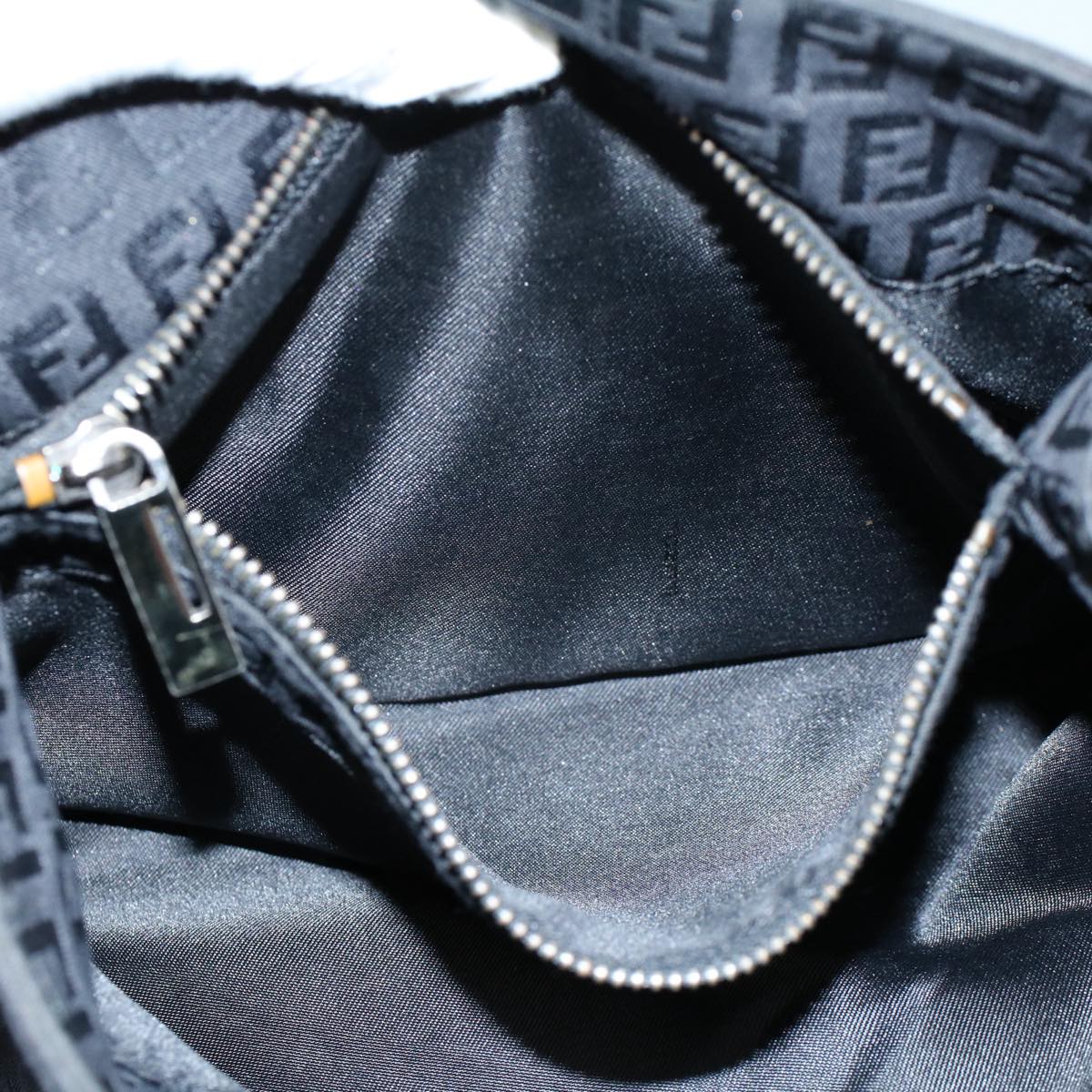 FENDI Zucchino Canvas Hand Bag Black 55024