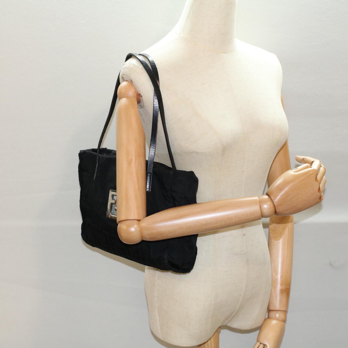 FENDI Zucca Canvas Tote Bag Black 55033
