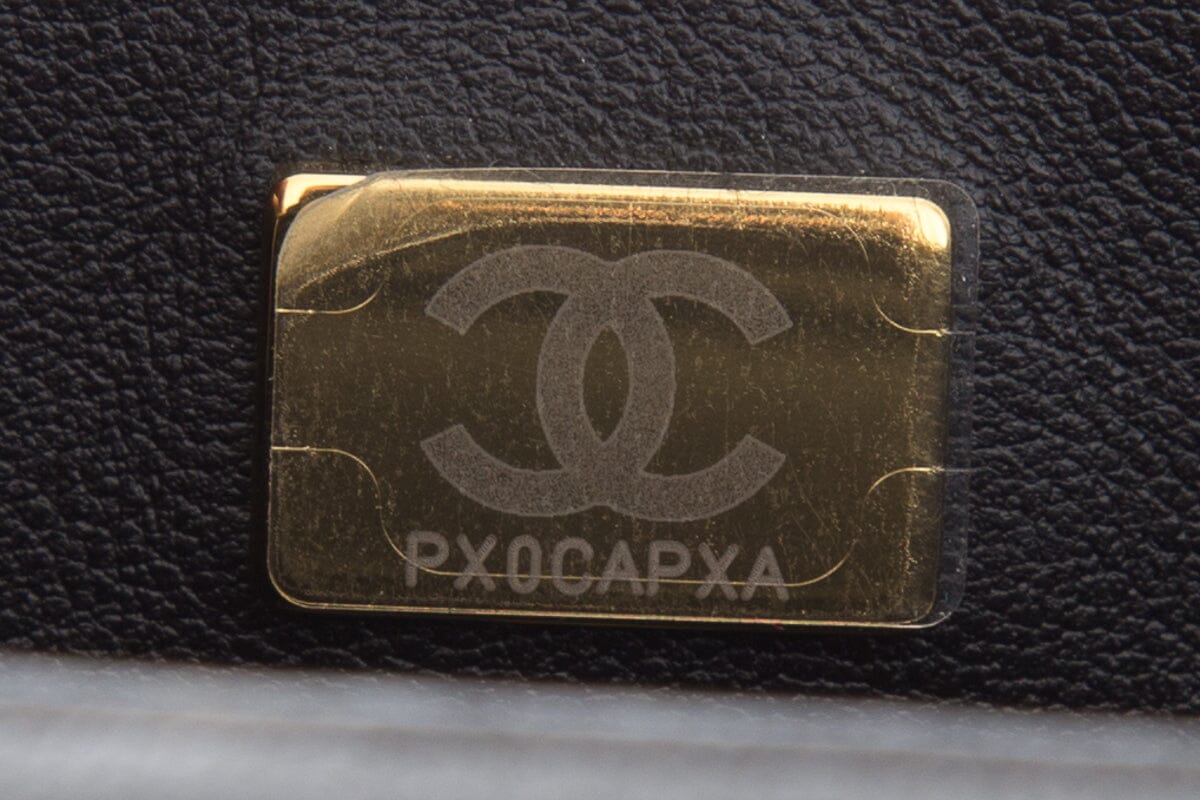 Chanel 2024 Black CC Printed Fabric Multicolor Handbag