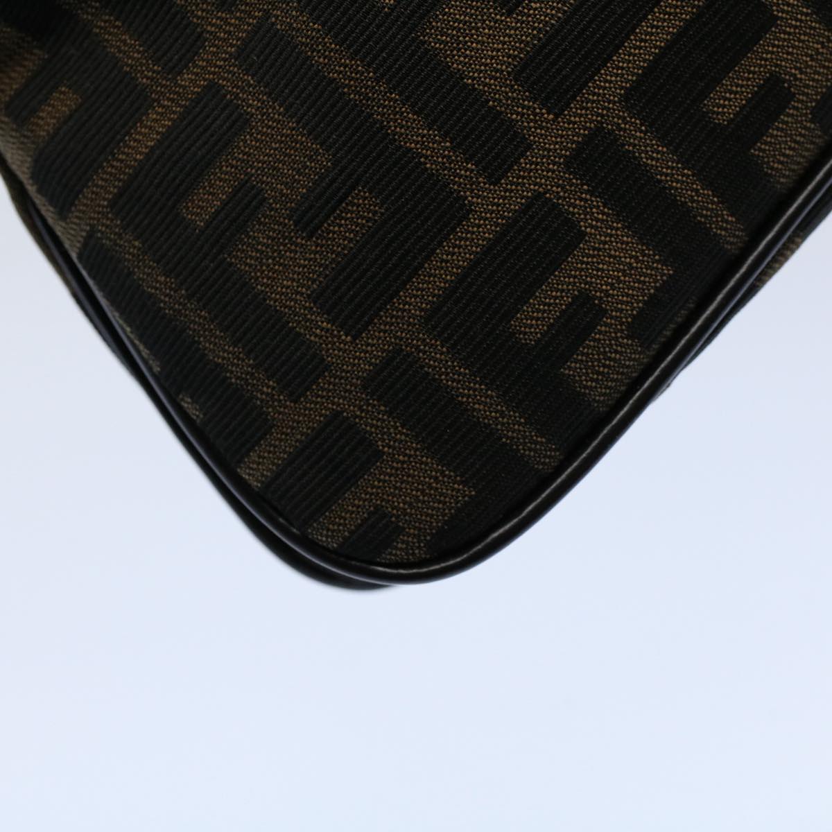 FENDI Zucca Canvas Mamma Baguette Shoulder Bag Black Brown 55429