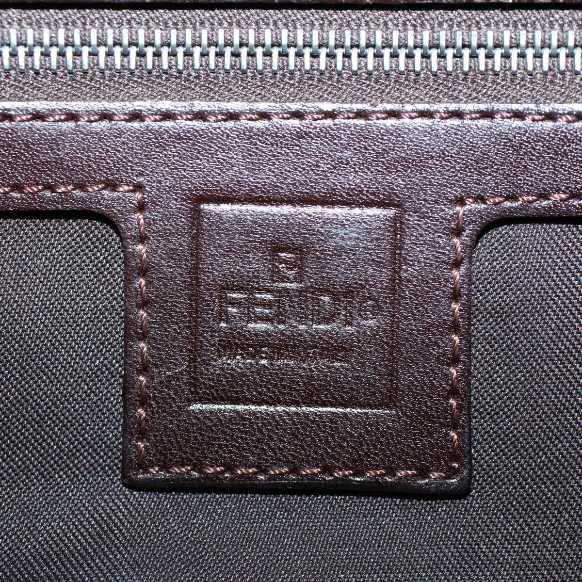 FENDI Zucca Canvas Mamma Baguette Shoulder Bag Black Brown 55429