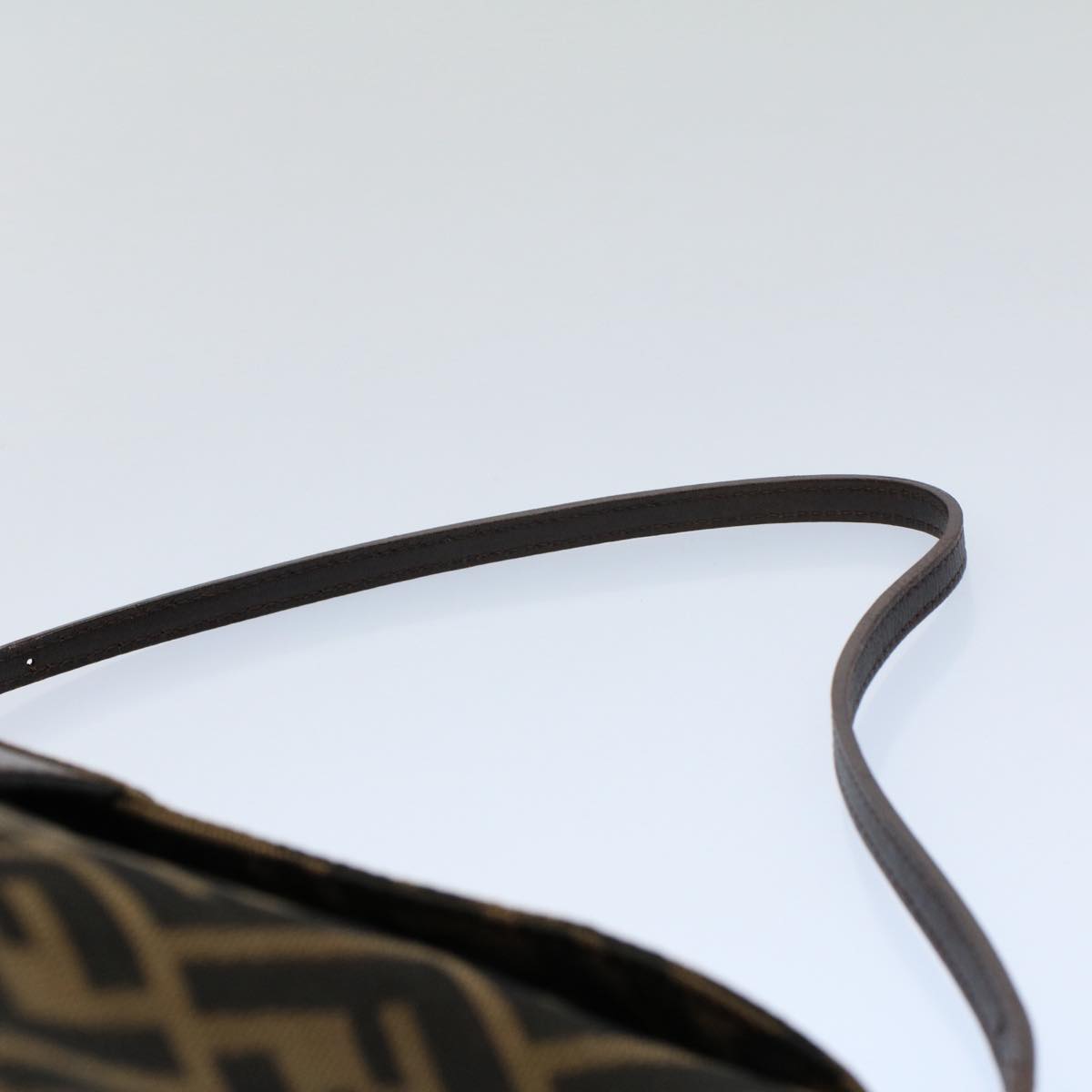 FENDI Zucca Canvas Mamma Baguette Shoulder Bag Black Brown 55429