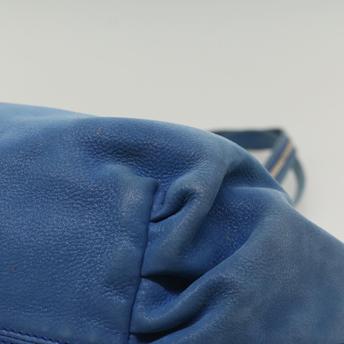 FENDI Tote Bag Leather Blue 55431