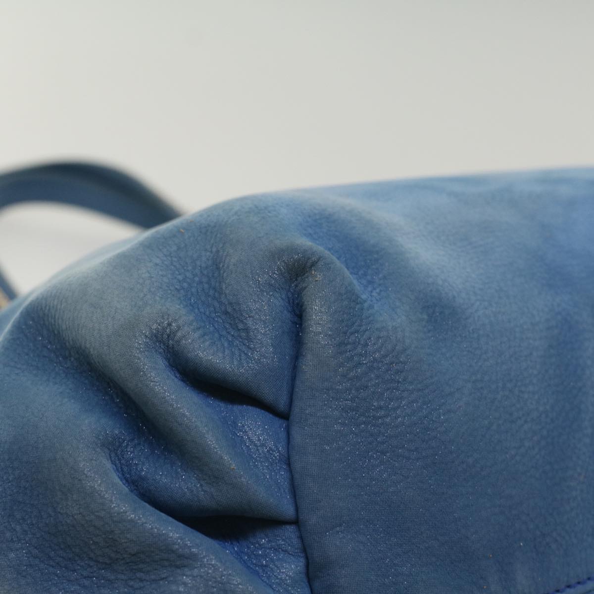 FENDI Tote Bag Leather Blue 55431