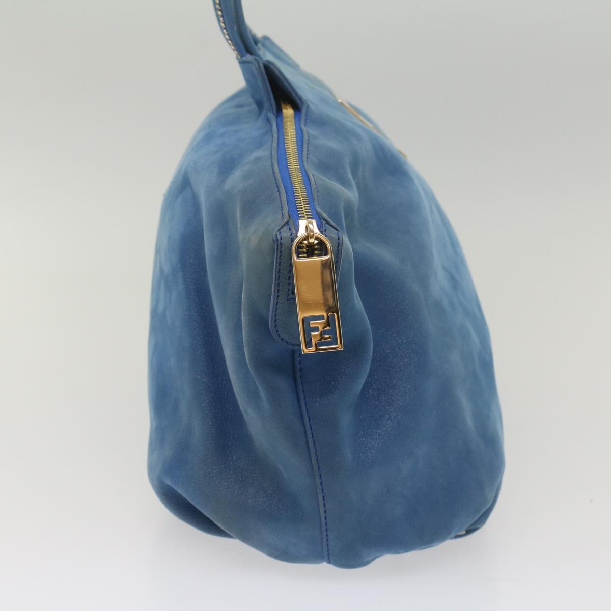 FENDI Tote Bag Leather Blue 55431