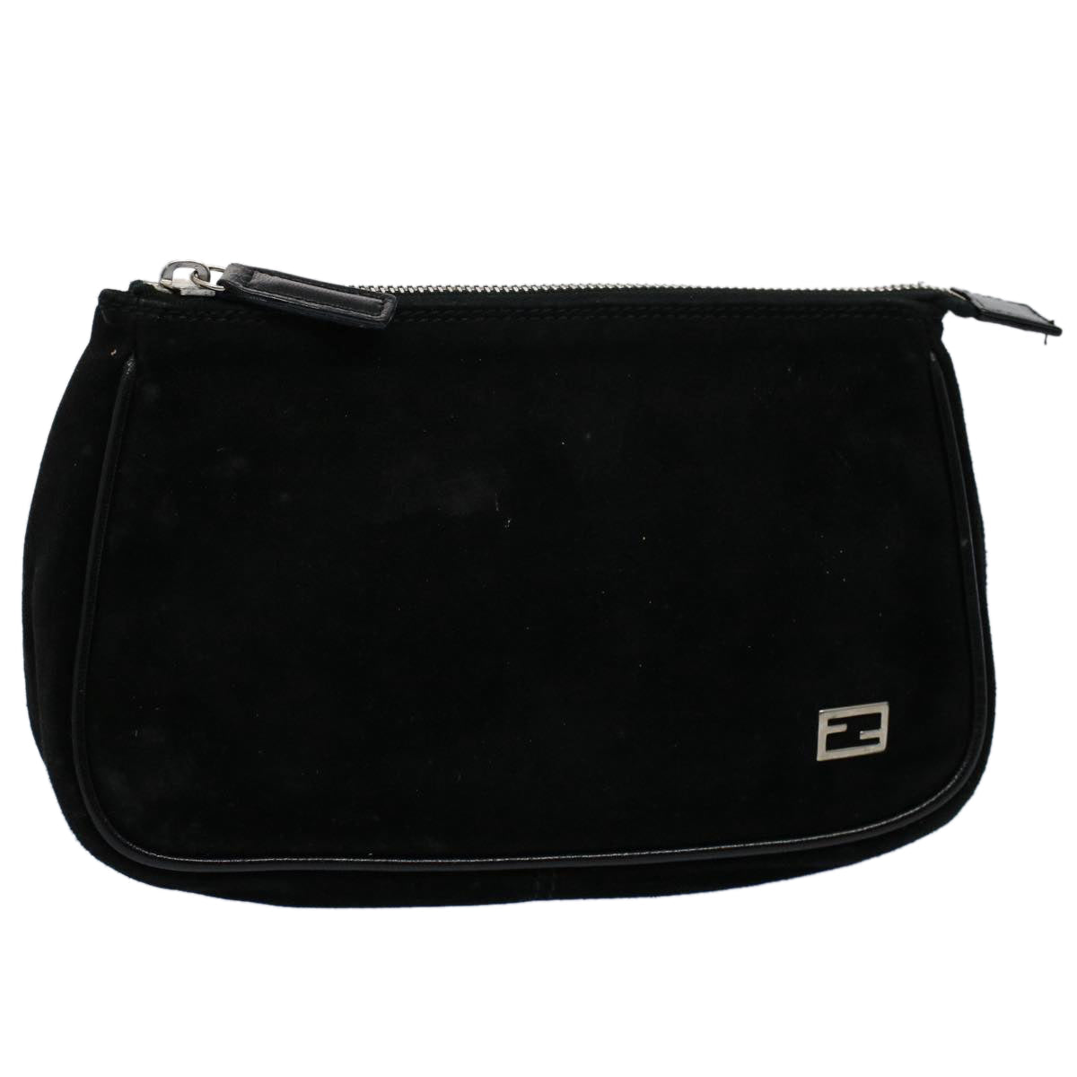 FENDI Pouch Suede Black 55459