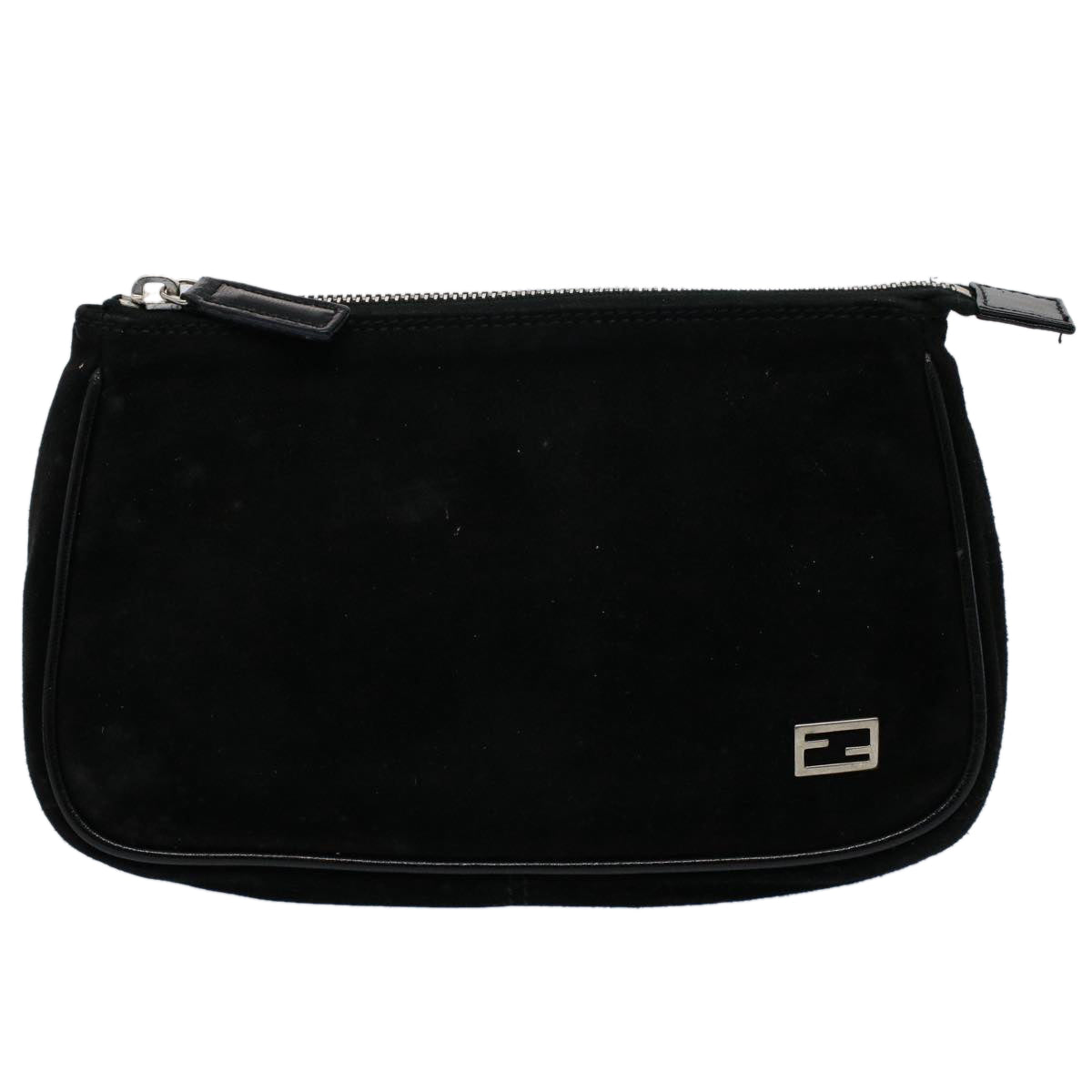 FENDI Pouch Suede Black 55459