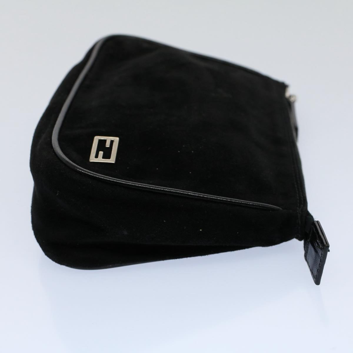 FENDI Pouch Suede Black 55459
