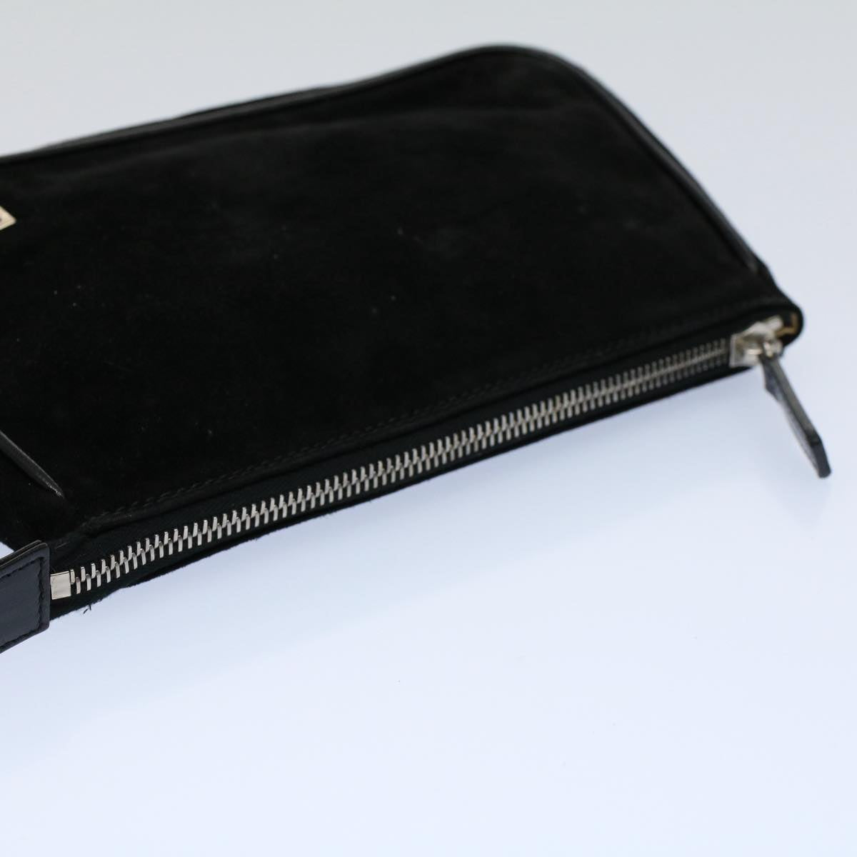 FENDI Pouch Suede Black 55459